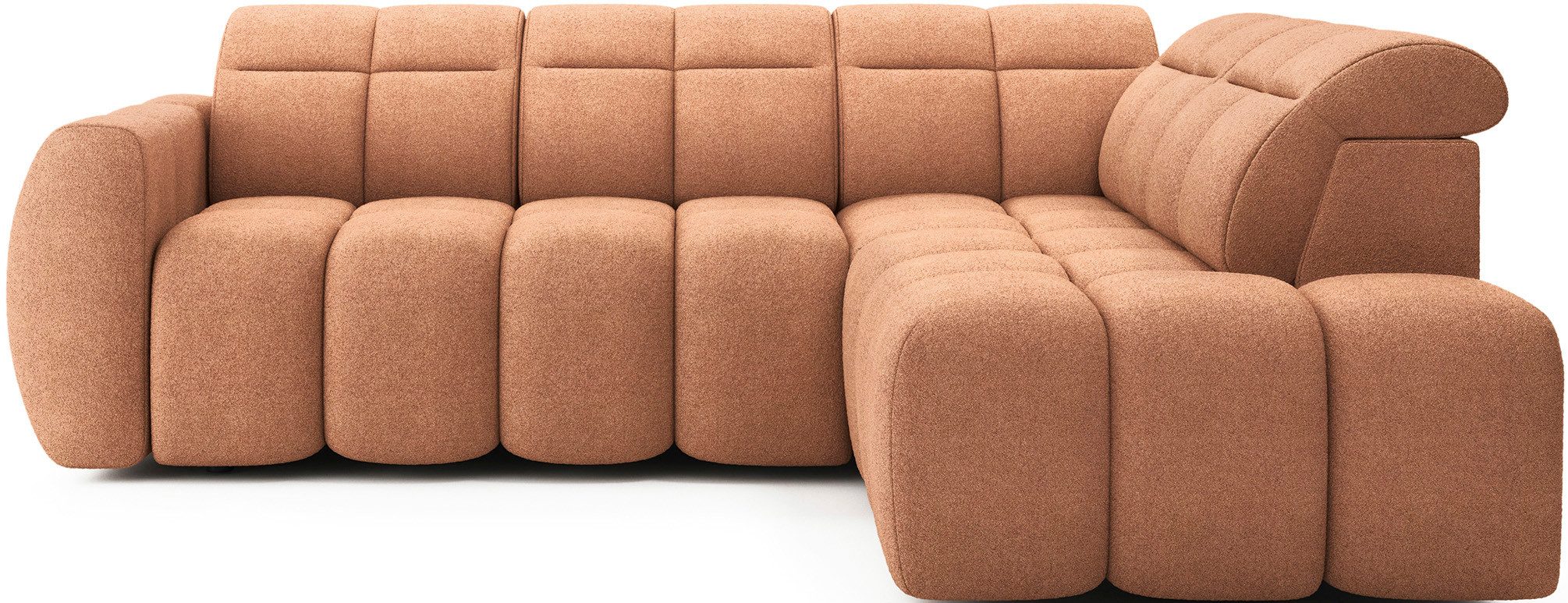 MF Design Ecksofa Ecksofa mit Schlaffunktion und Bettkasten in Bouclé, true / Elektrische Sitzflächenverlängerung / 1
