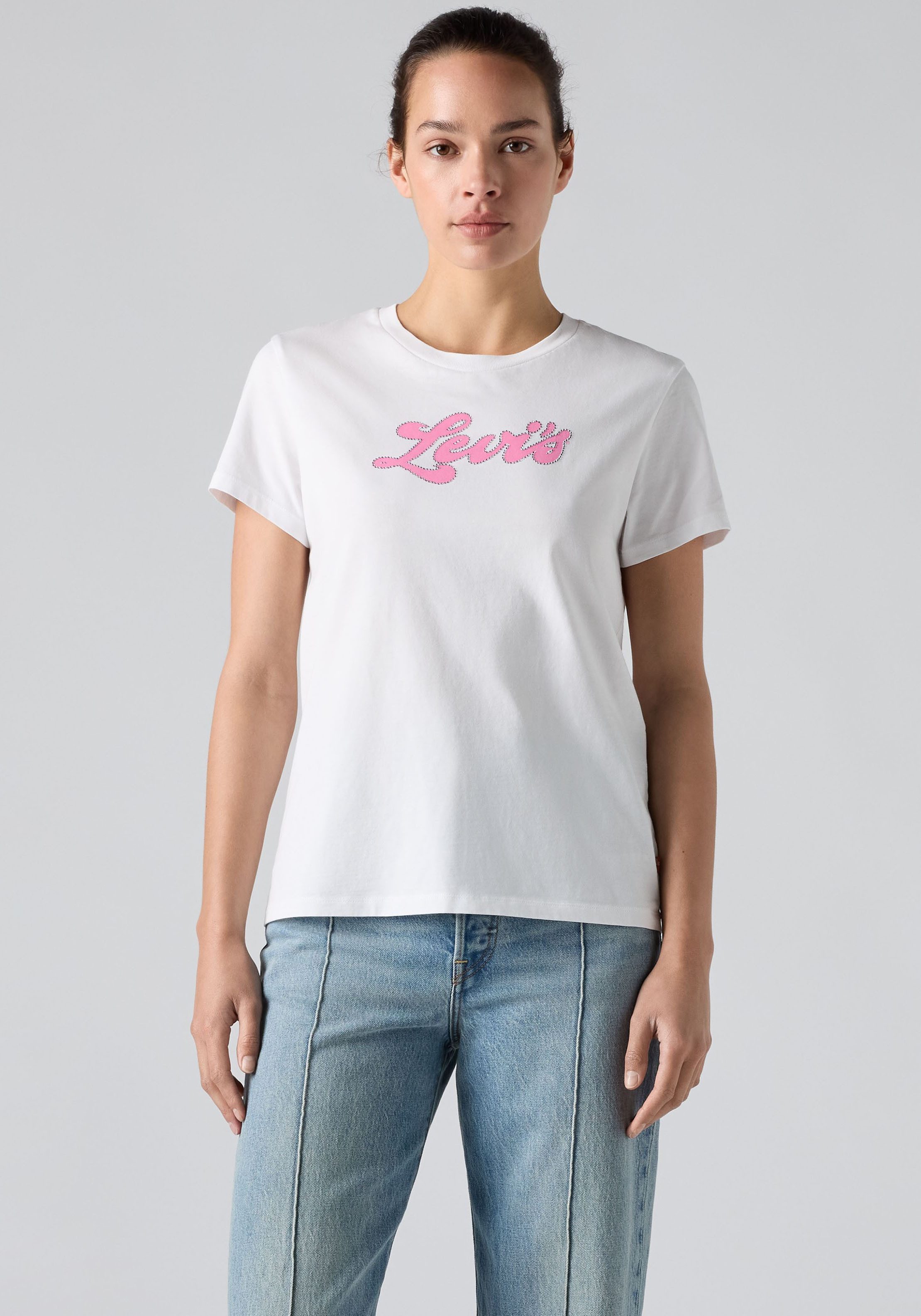 Levi's® Rundhalsshirt THE PERFECT TEE mit Logo im Metallic-Holo Print
