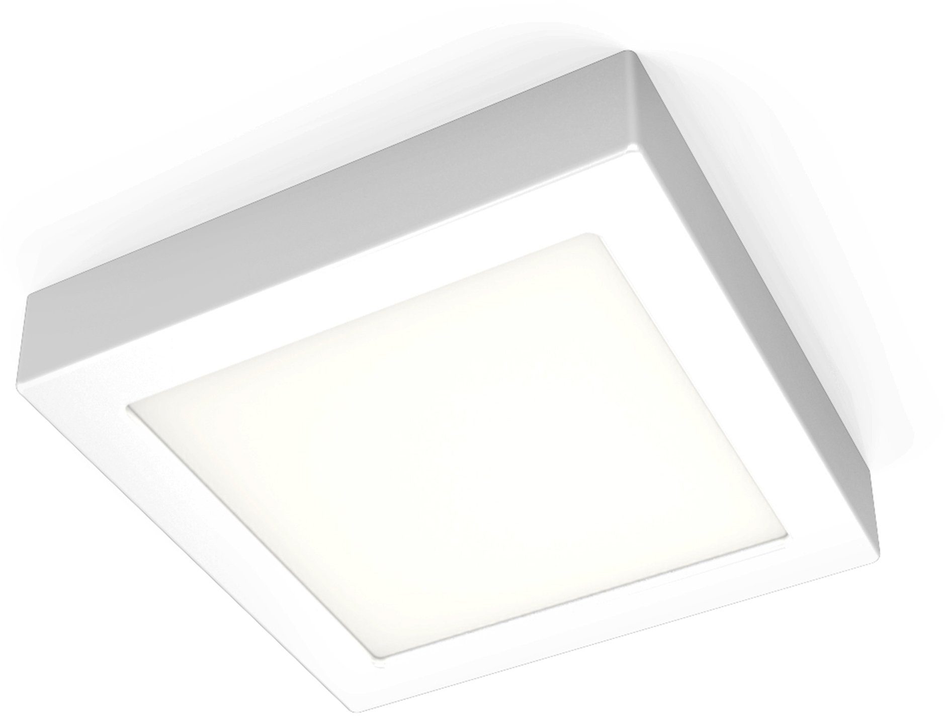 B.K.Licht LED Aufbaustrahler, LED integriert, weiß 900lm Strahler 12W fest LED inkl. Warmweiß, Aufputz 3.000K Eckig Unterbauleuchte