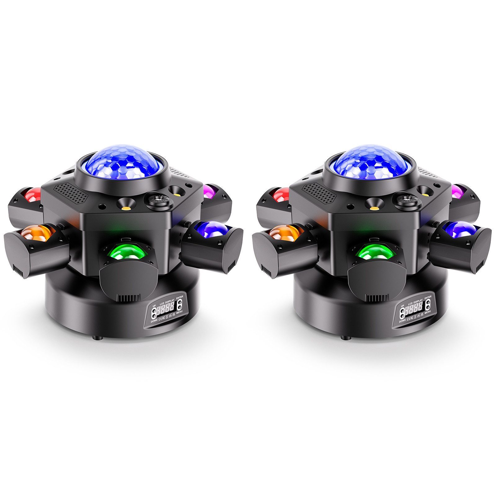 ZonQoonz Discolicht 150W 6-Arm Bühnenstrahllicht mit Sterneneffekt für DJ-Party-Hochzeit