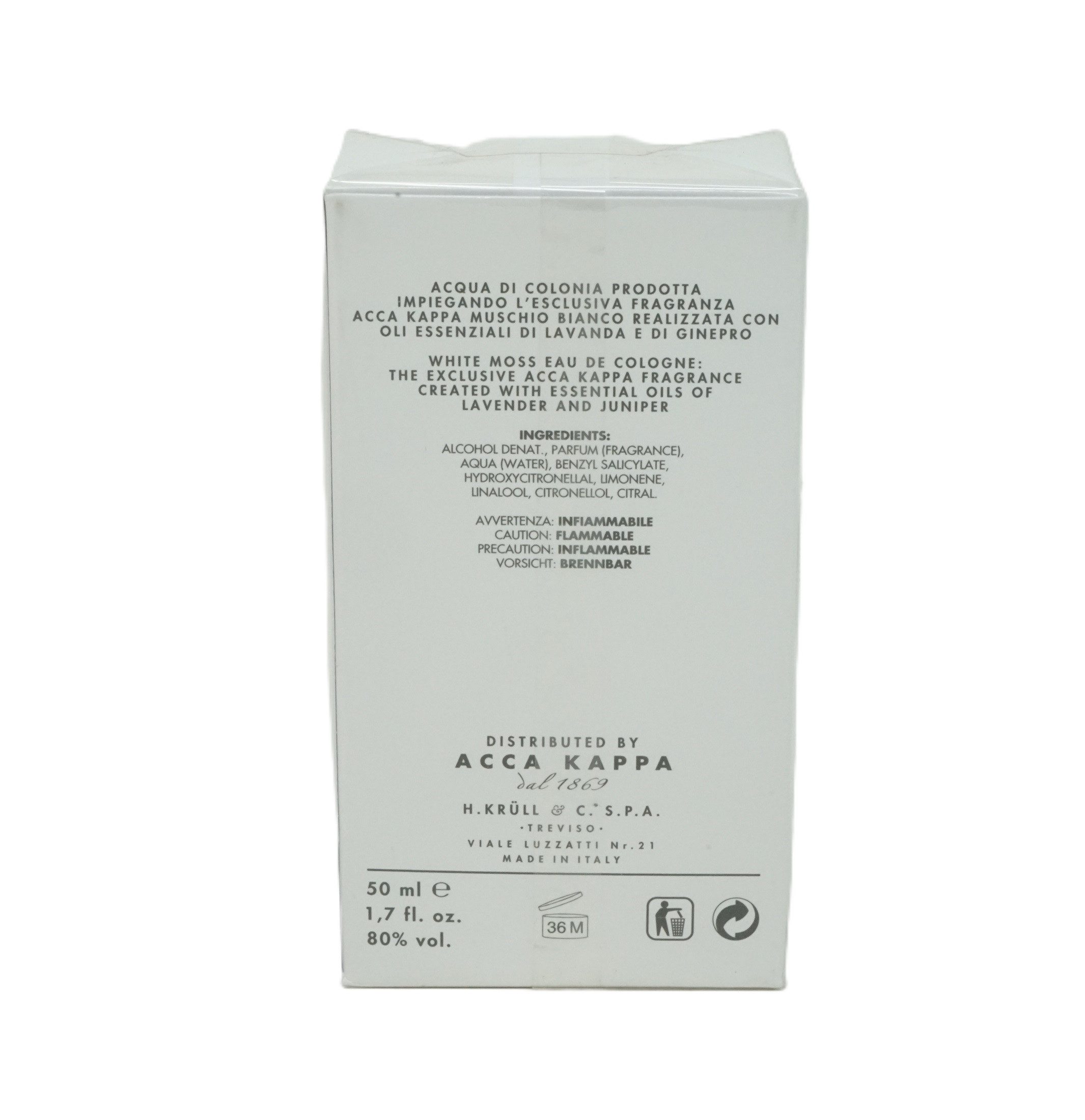 NOTE Eau de Toilette Acca Kappa Muschio Bianco Acqua di Colonia 50 ml