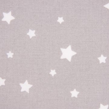 SCHÖNER LEBEN. Stoff Tischdeckenstoff beschichtete Baumwolle Sterne grau weiß 1,55m Breite, abwaschbar