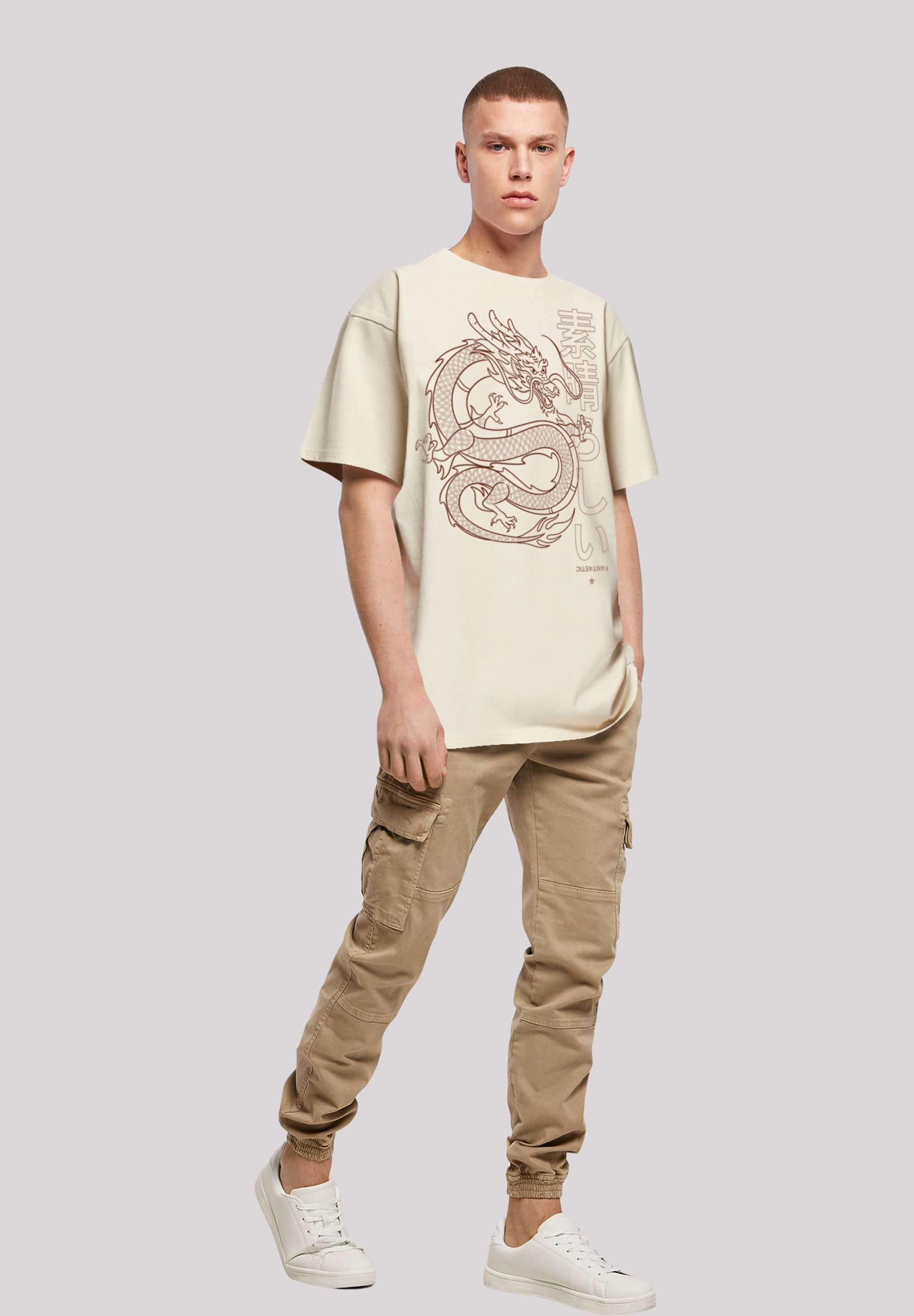 Print Drache sand Japan T-Shirt F4NT4STIC