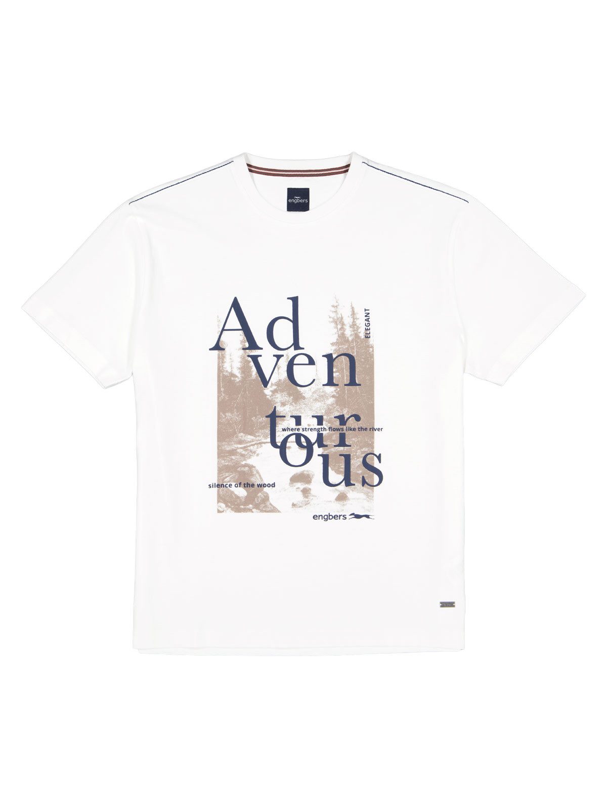 Engbers T-Shirt Herren Print T-Shirt, Reinweiss