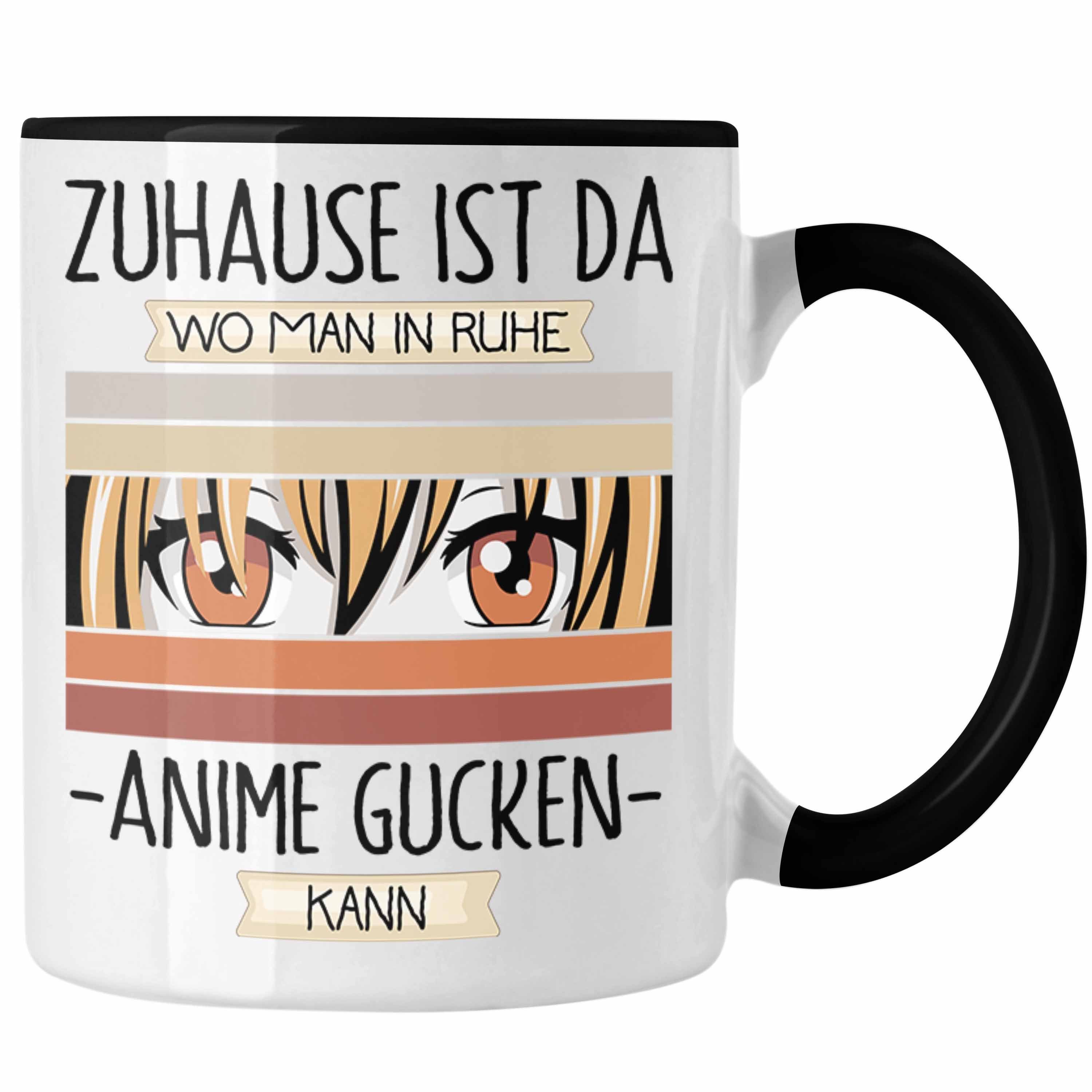 Trendation Tasse Anime Tasse Geschenk Geschenkidee Lustiger Spruch Zuhause Ist Da Wo Ma Schwarz