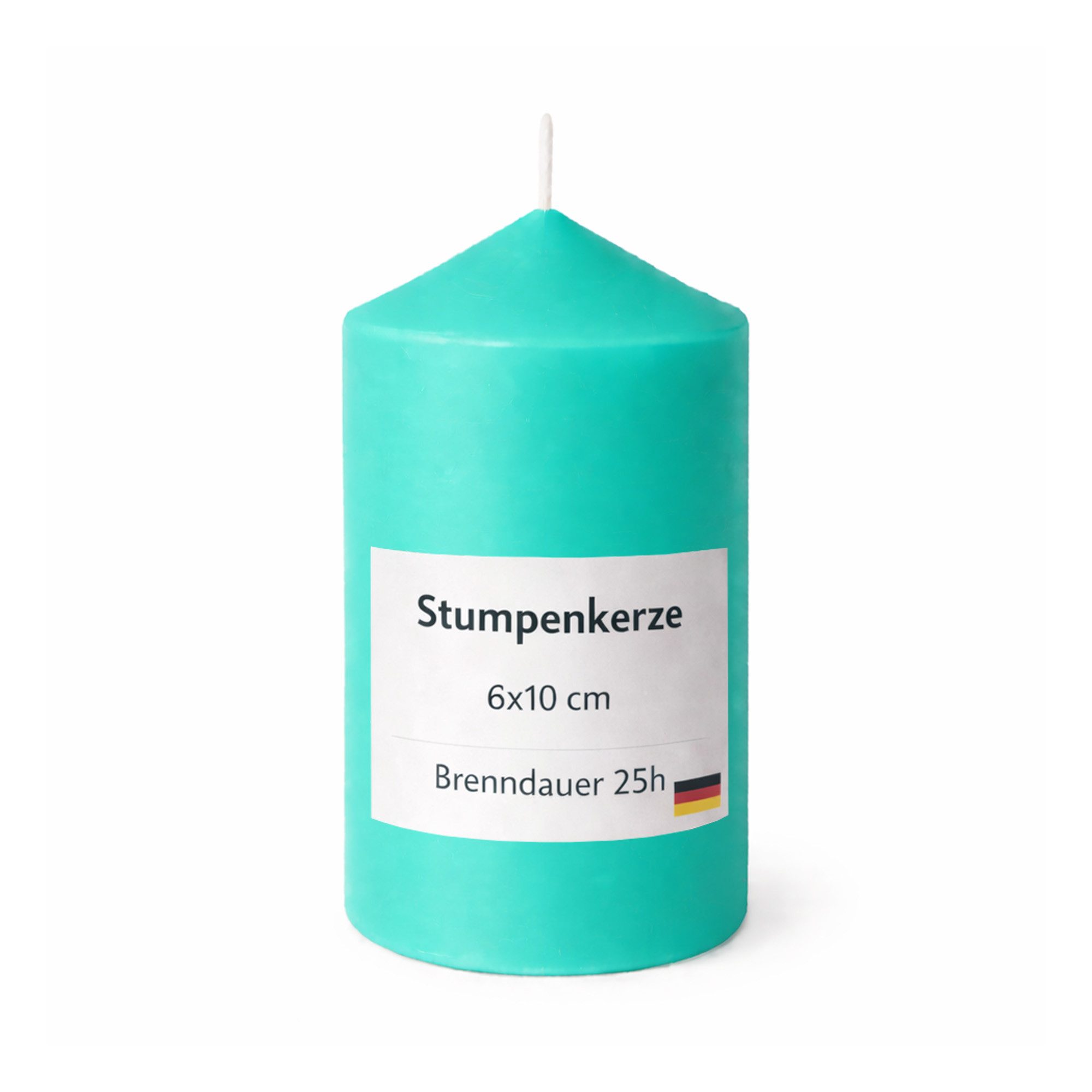 HS Candle Stumpenkerze Ø6cm x 10cm (1-tlg), Wachskerzen, Made in EU, 25h Brenndauer, Baumwolldocht