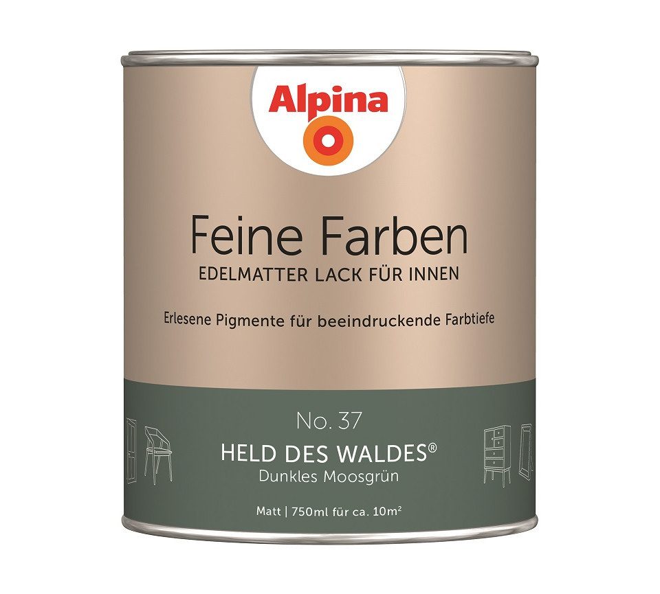 Alpina Wandfarbe Alpina Feine Farben Lack No. 37 Held des Waldes -