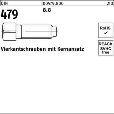 Reyher Schraube 100er Pack Vierkantschraube DIN 479 Kernansatz M6x 20 8.8 100 Stück D