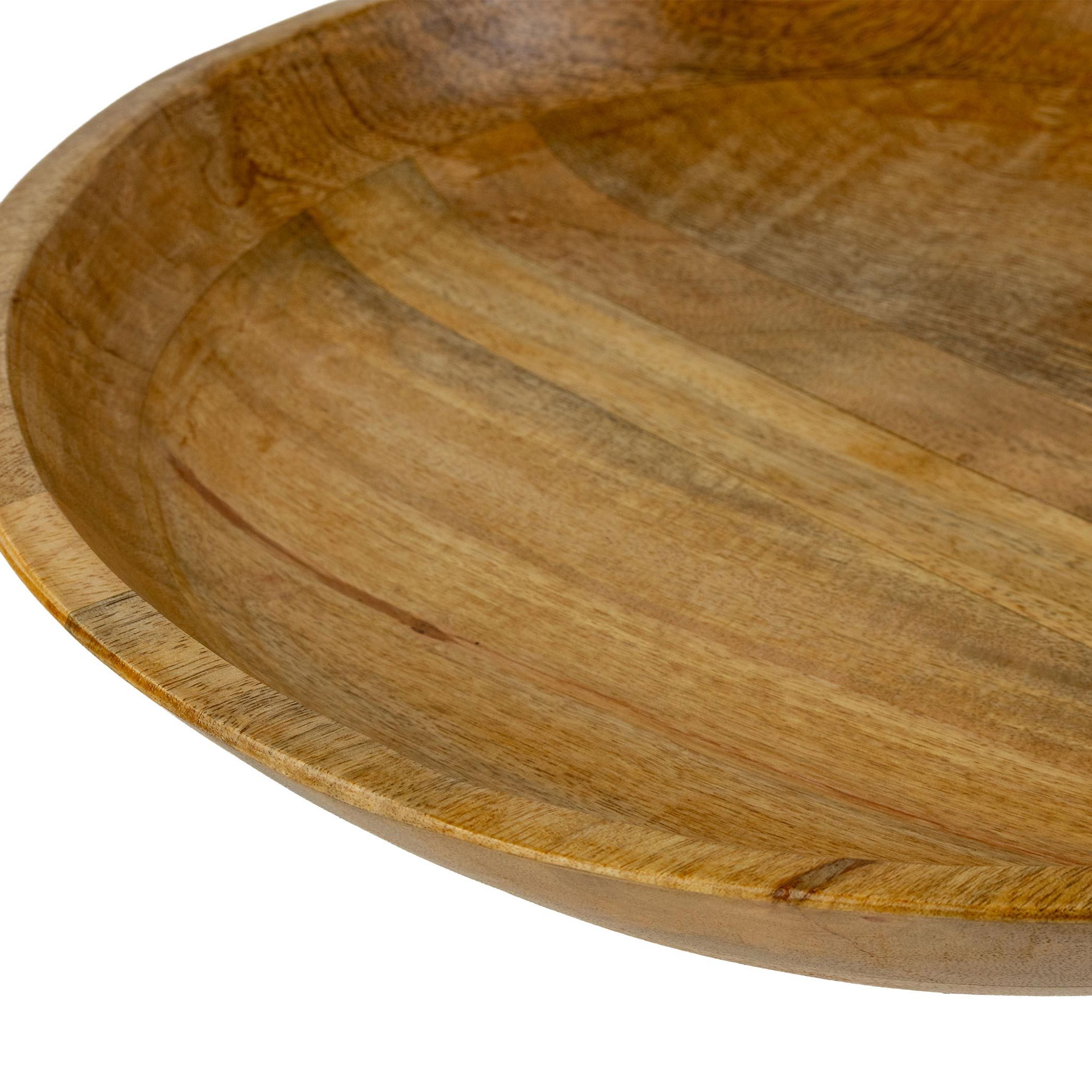 Spetebo Dekoschale Mangoholz Deko Schale rund - 40 cm (Stück, 1 St., Holzschale), Runde Dekoschale aus massivem Mango Holz