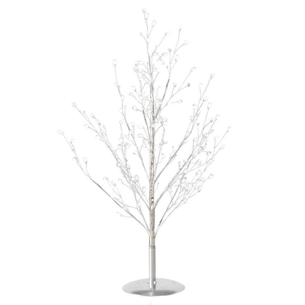 BOLTZE Dekoobjekt Dekobaum GLOOMY silber transparent Metallbaum mit Kunststoff H40cm Wei