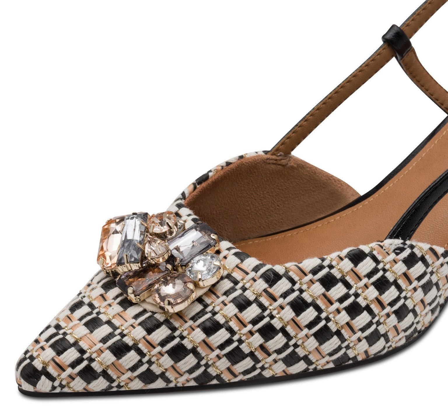 Tamaris Slingpumps, Trichterabsatz, Businesschuh, Festtagsschuh, glänzende Schmucksteine