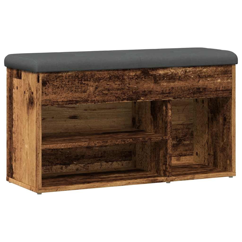 vidaXL Sitzbank Schuhbank Altholz-Optik 82x32x45,5 cm günstig online kaufen