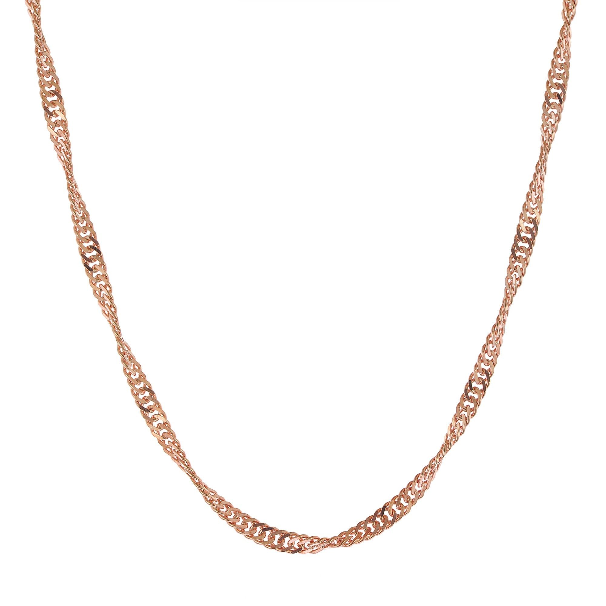 trendor Collier Damen-925 Silber Rosé Vergoldet Singapur-Collier