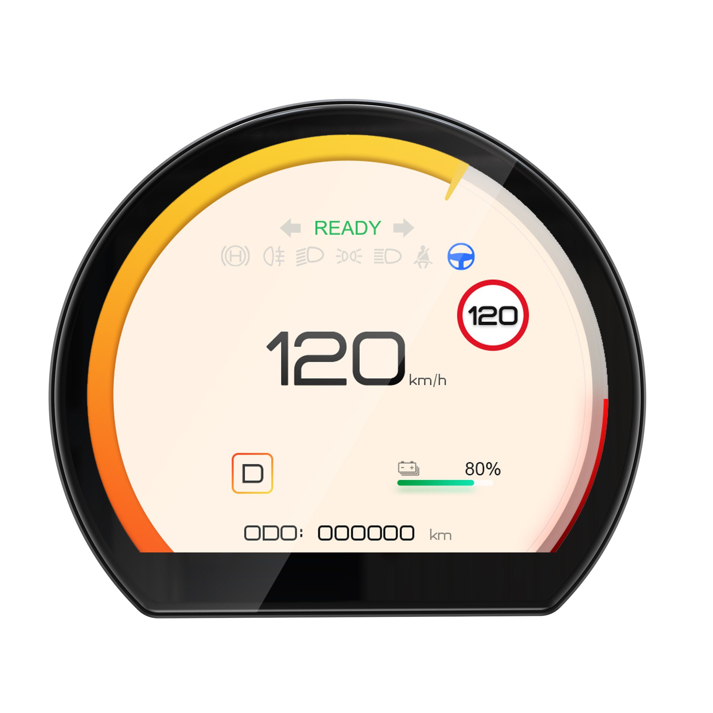 TAFFIO Für Tesla Model 3 / Y Digital Tacho HUD Einbau-Navigationsgerät