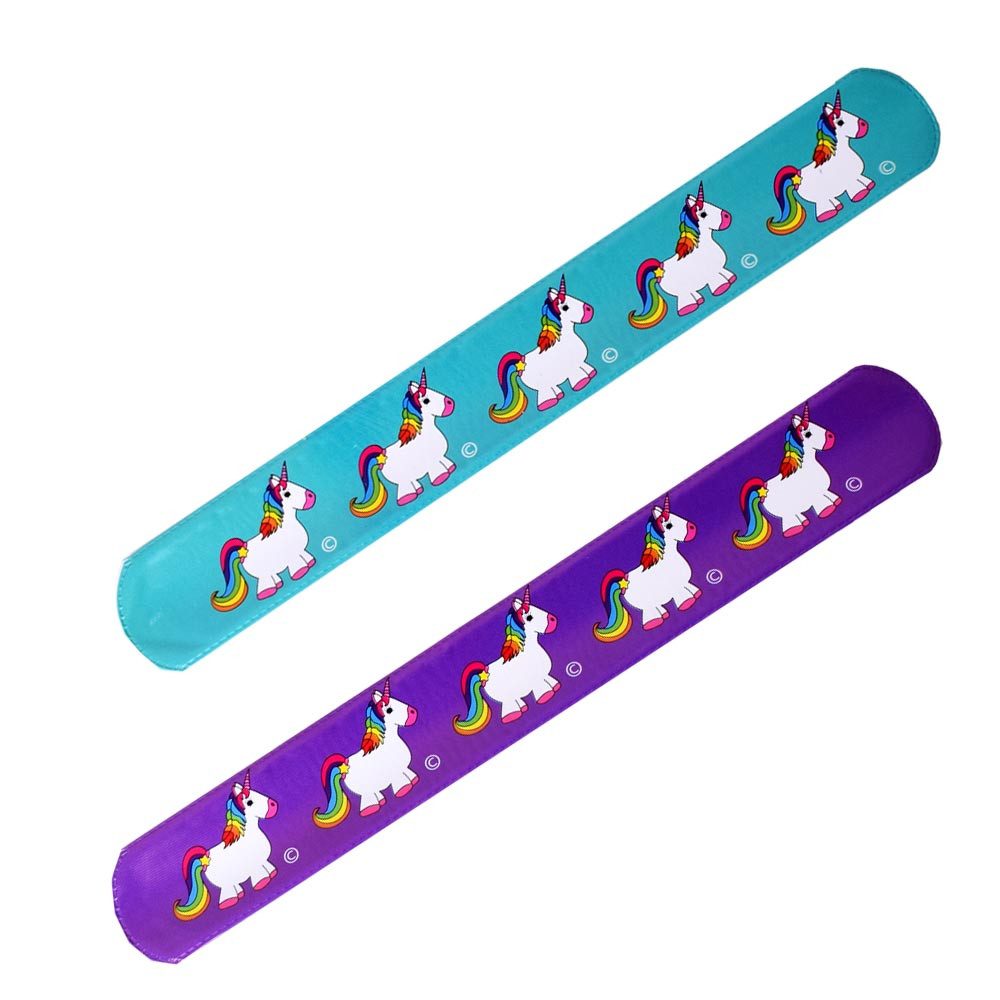 TE-Trend Wundertüte 12 Stück Einhorn Pferd Schnapparmband Slap Band Armband, mit Einhorn Motiven