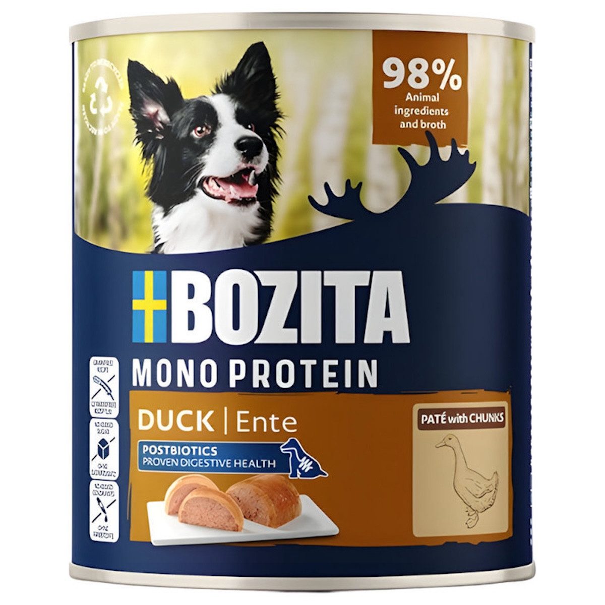 Bozita Pate Ente 800 g - 6 Stück, Nassfutter für: Hund