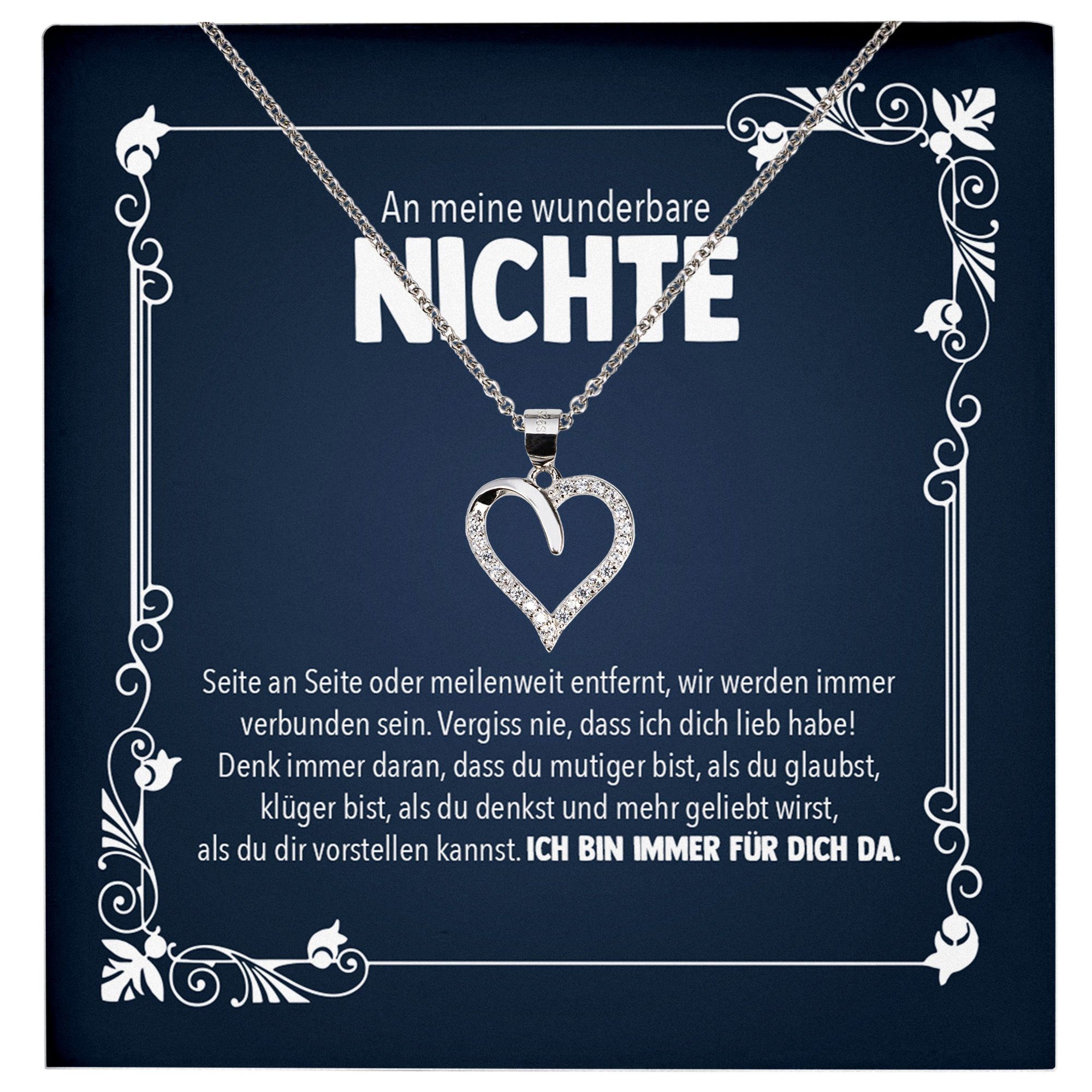 22Feels Schmuckset Wunderbare Nichte Geschenk 18. Geburtstag Firmung Mädchen Halskette, Echt-Silber 925/000, Karte Made In Germany