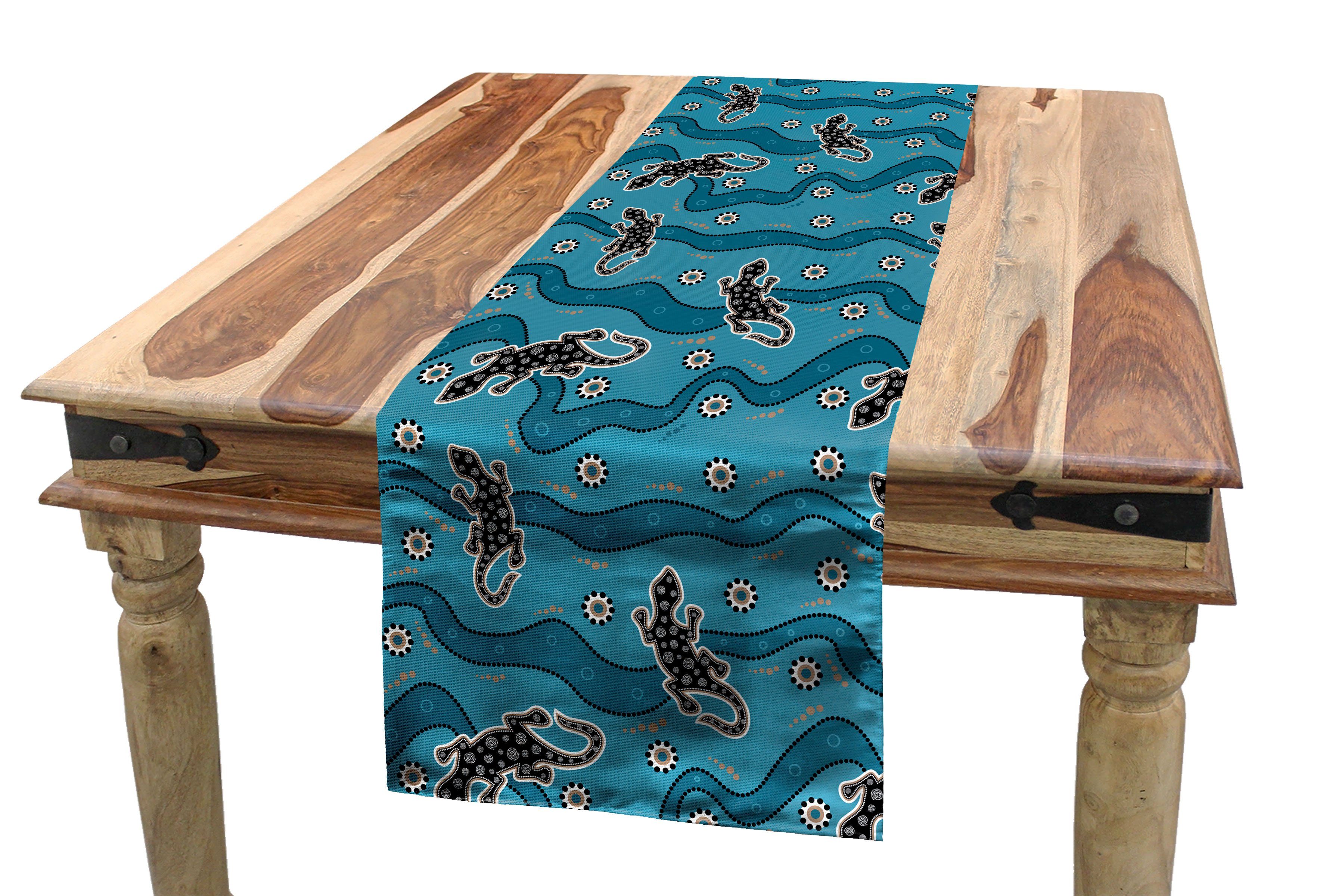 Abakuhaus Tischläufer Esszimmer Küche Rechteckiger Dekorativer Tischläufer, Aboriginal Reptil