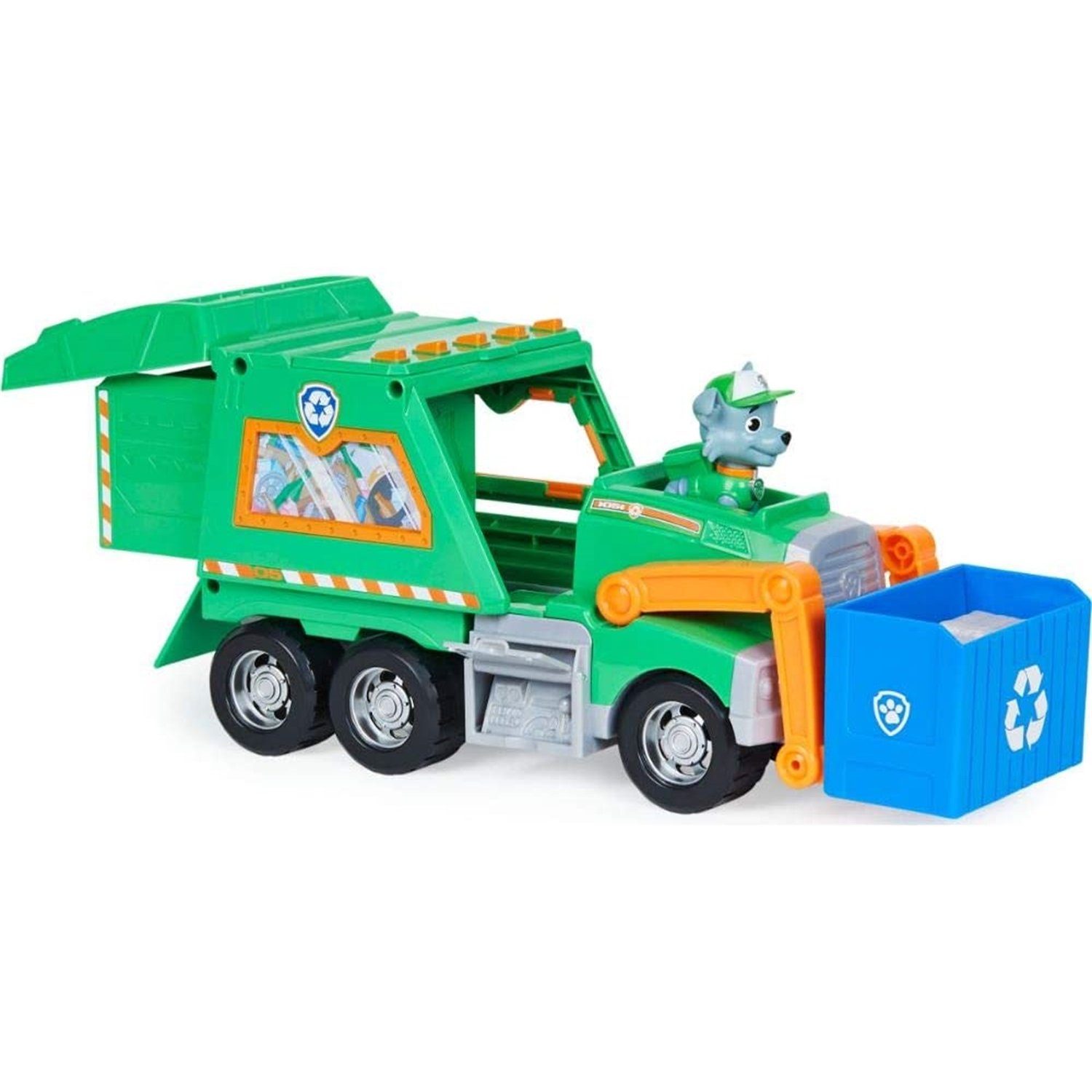 Spin Master Spielzeug-Müllwagen 6060259 Paw Patrol Rockys Deluxe-Recycling-Truck mit