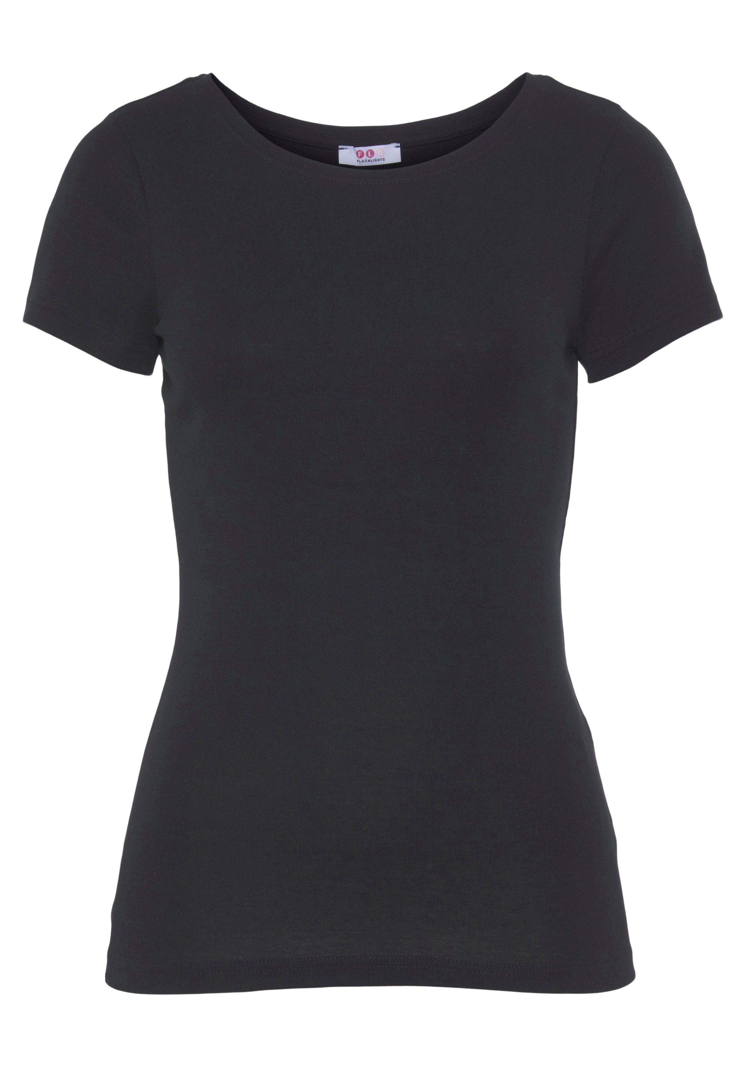 Flashlights T-Shirt (3-er Pack) Kurzarm, sehr figurbetonte Passform, aus Feinrippstoff