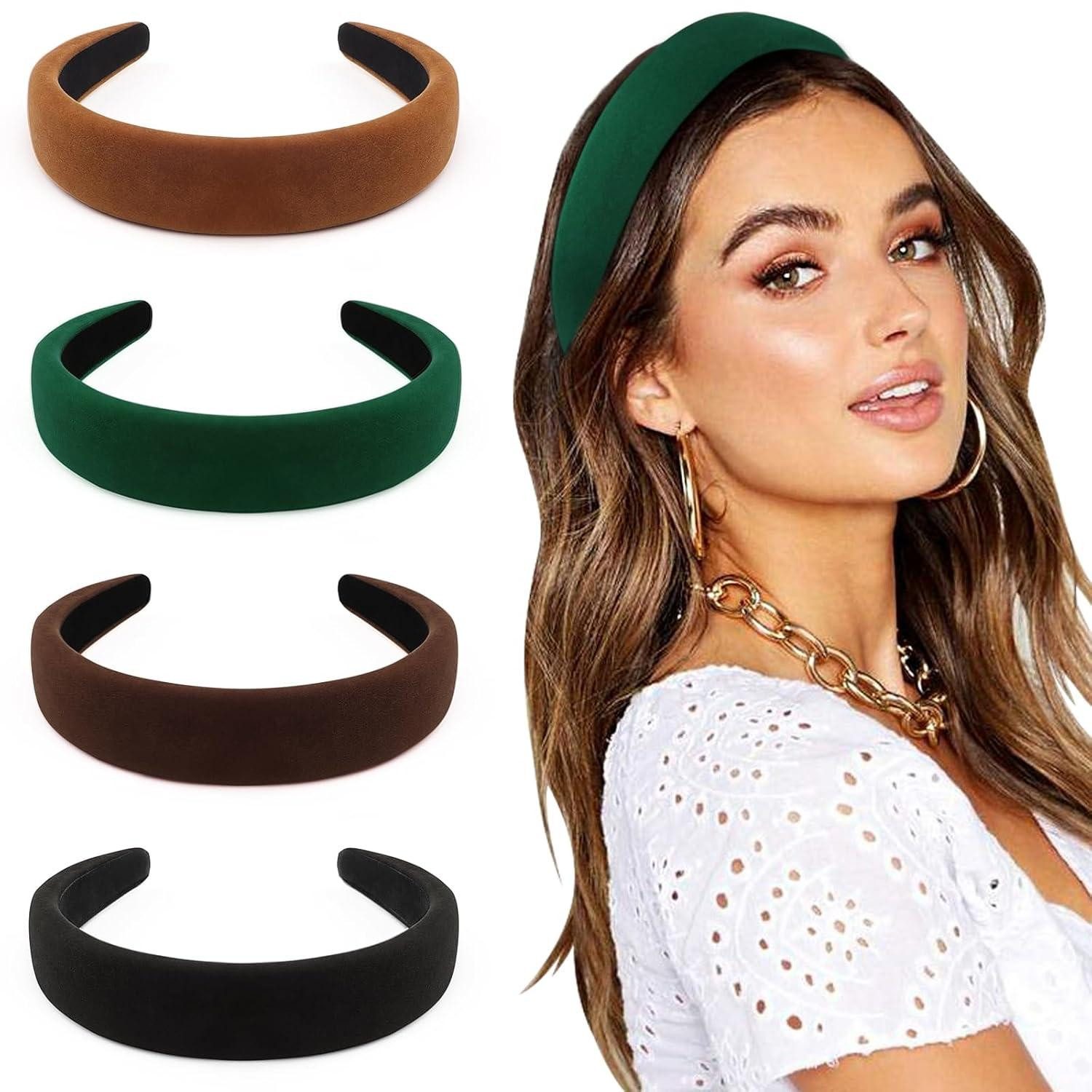 Haarreif Haarreifen Damen Mädchen Boho Breite Stirnbänder 4er Pack