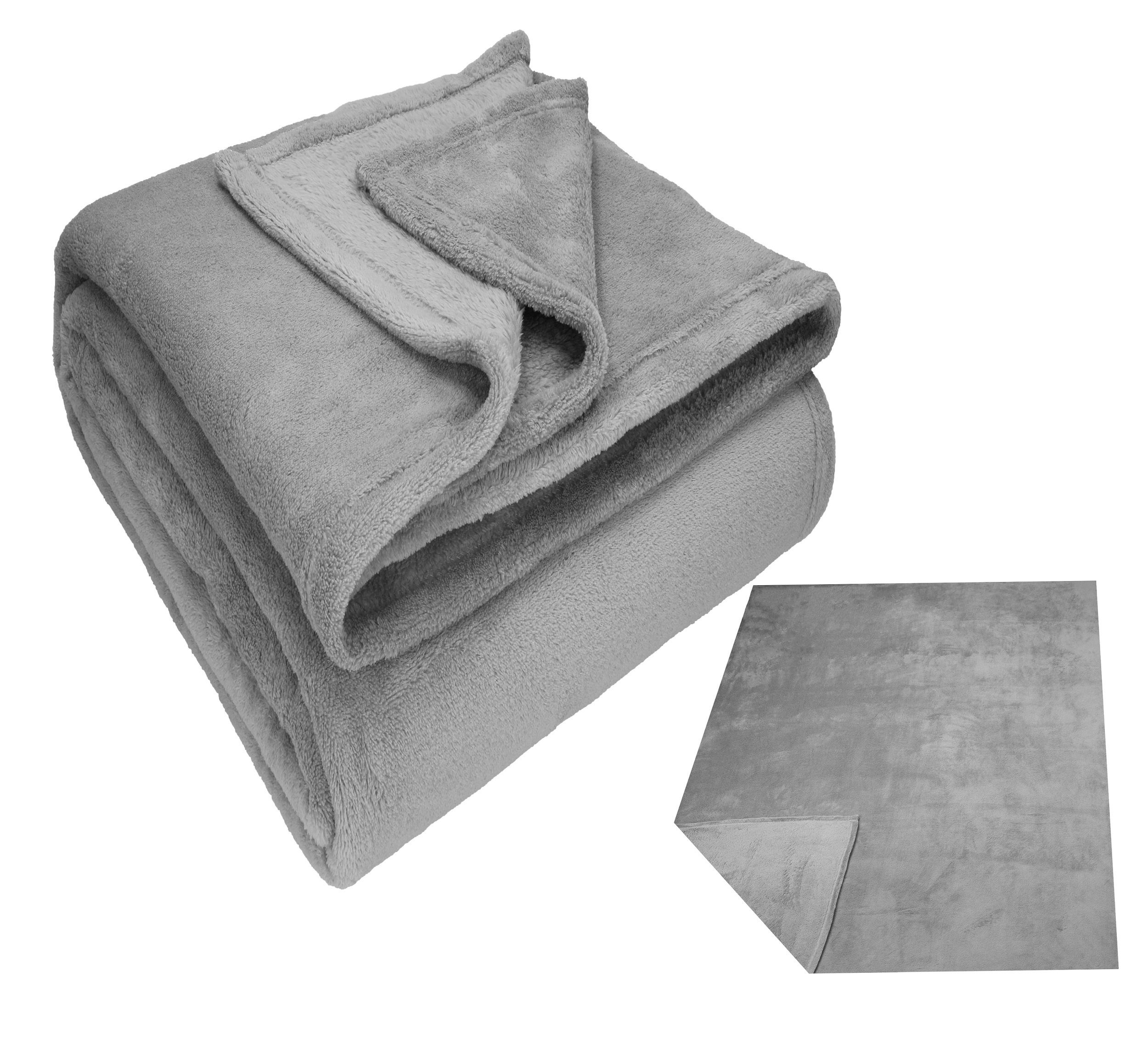 Wohndecke Teddy Kuscheldecke XXL 200 x silber Größe cm, Betz 150 cm