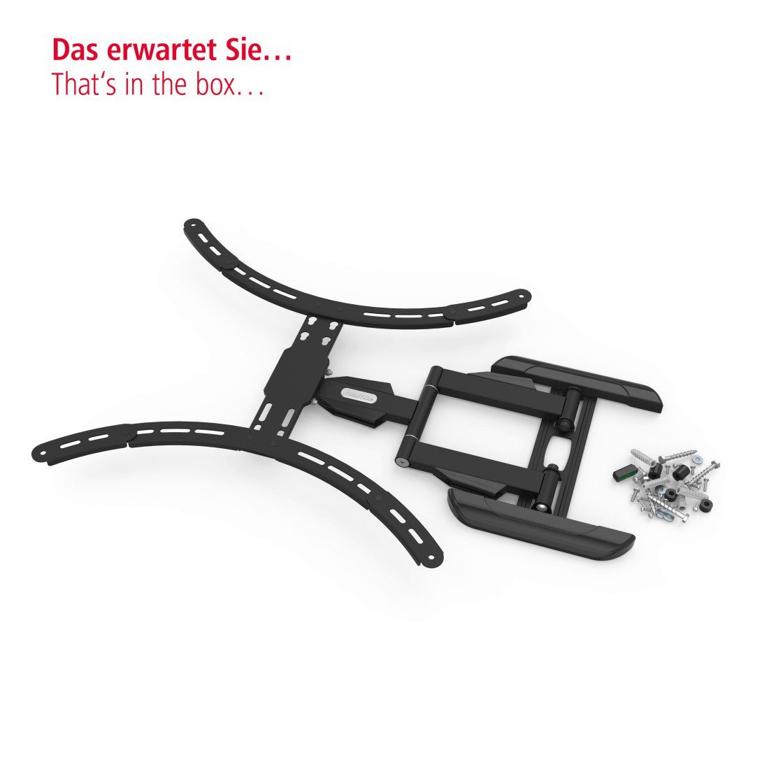 Hama TV-Wandhalterung Halterung, schwenkbar, neigbar, ausziehbar von 94 - 191 cm (37" - 75), (bis 75 Zoll, max. 45 kg, 43", 50", 55", 65)