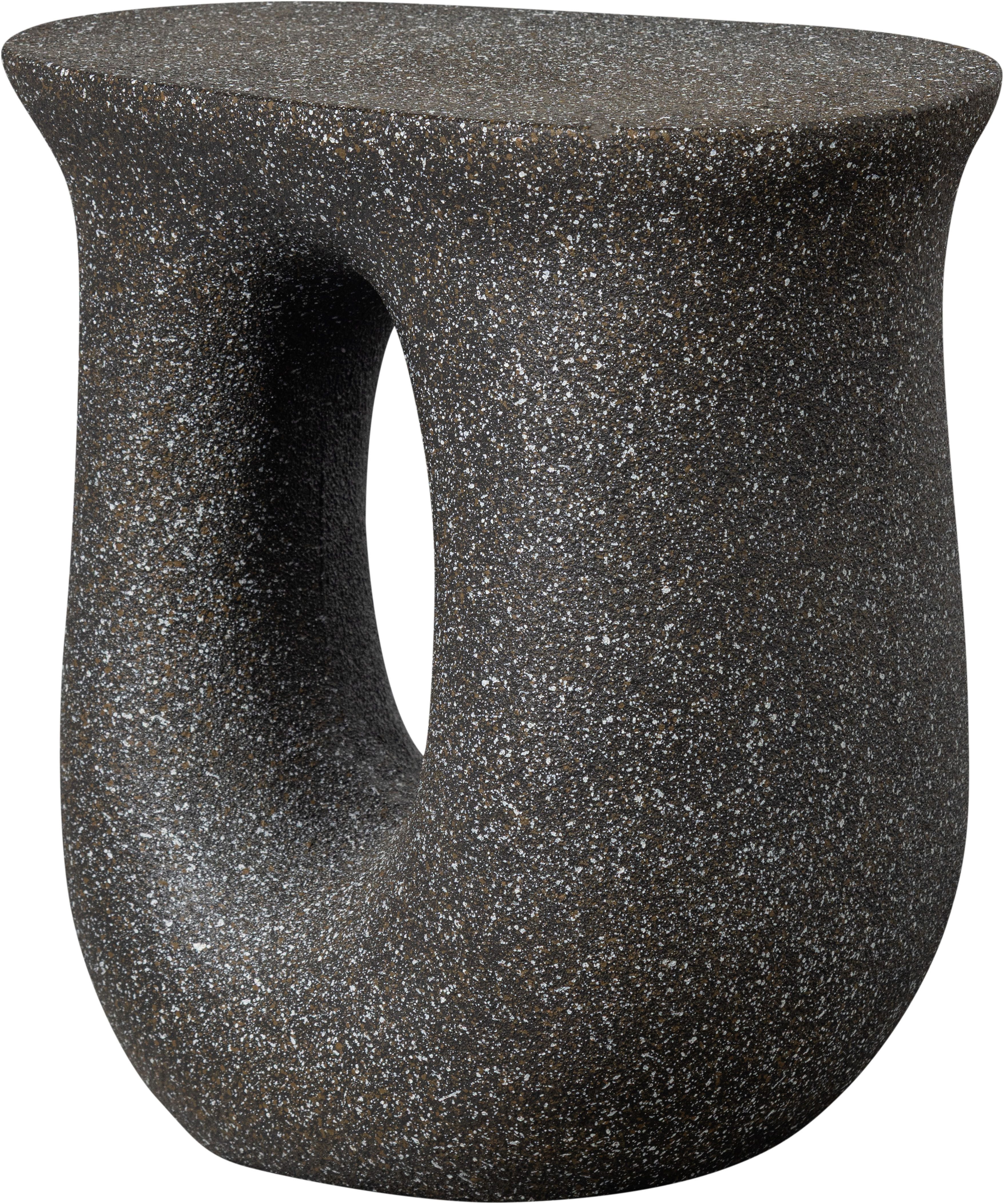 WOOOD Beistelltisch Moson aus Magnesiumoxid mit organischer Form B 42 x T 33 x H 45 cm, Einzigartig durch Materialstruktur, Tragkraft 20 kg, Eigengewicht 6 kg