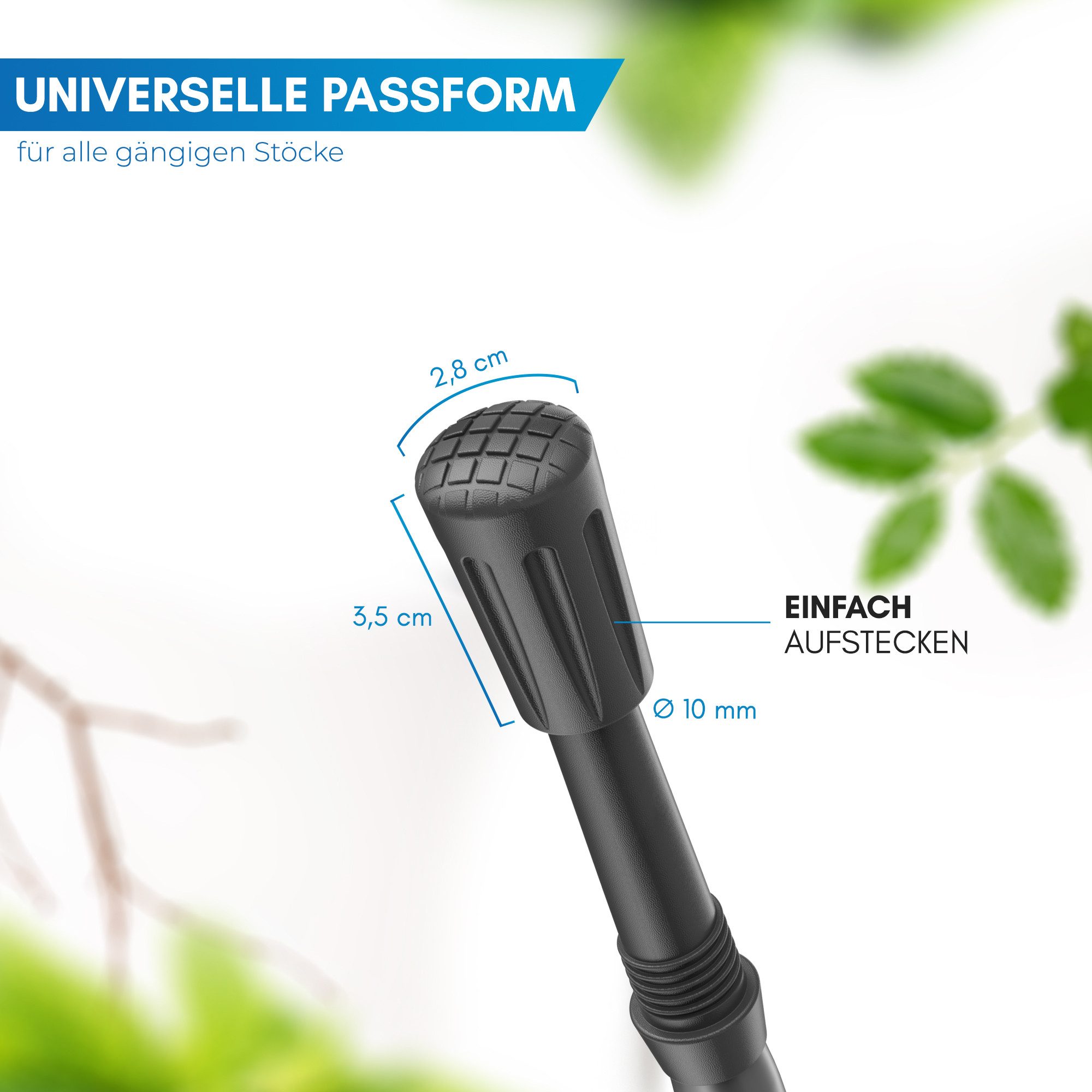 Nordmut Mumienschlafsack Wanderstock Aufsätze für alle gängigen Trekkingstöcke, universell einsetzbar, langlebig & robust, leise
