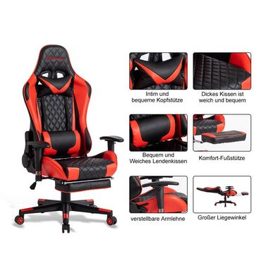 FOXSPORT Gaming-Stuhl Ergonomischer Gaming Stuhl mit Fußstütze