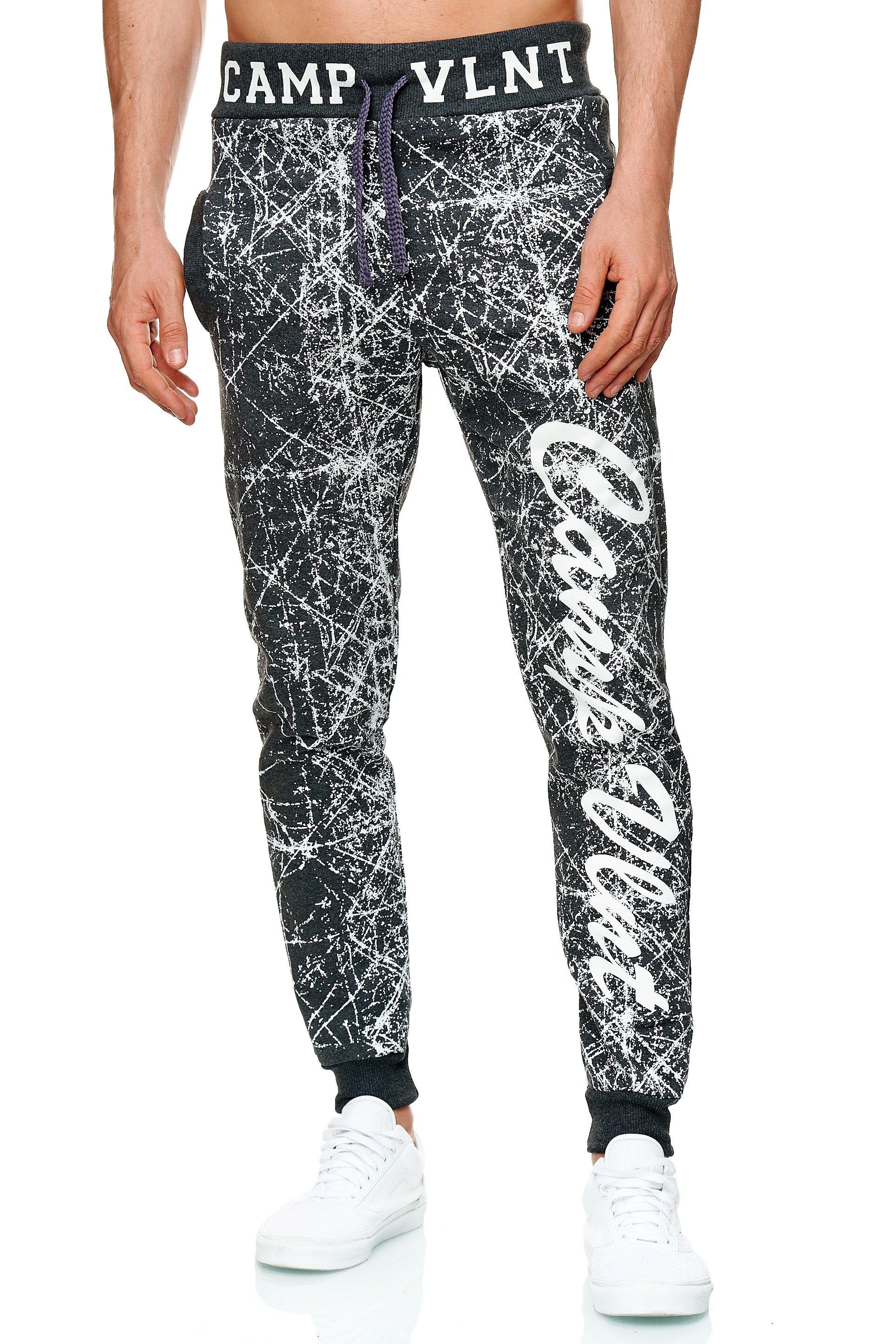 Anthrazit Zebra Sporthose, hochwe Trainingshose, Design, Herren (Sweatpants, Freizeit 1-tlg) L.gonline Jogginghose Casual Jogginghose, Fitness