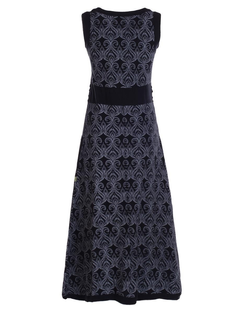 Vishes Maxikleid Langes Kleid Jersey Baumwolle Ornament Print Ärmellos Alte günstig online kaufen