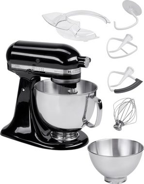 KitchenAid Küchenmaschine 5KSM175PSEOB+KSMVSA ONYX BLACK, 300 W, 4,8 l Schüssel, Gratis Gemüseschneider und 3 Trommeln (Wert ca. 129,-UVP)