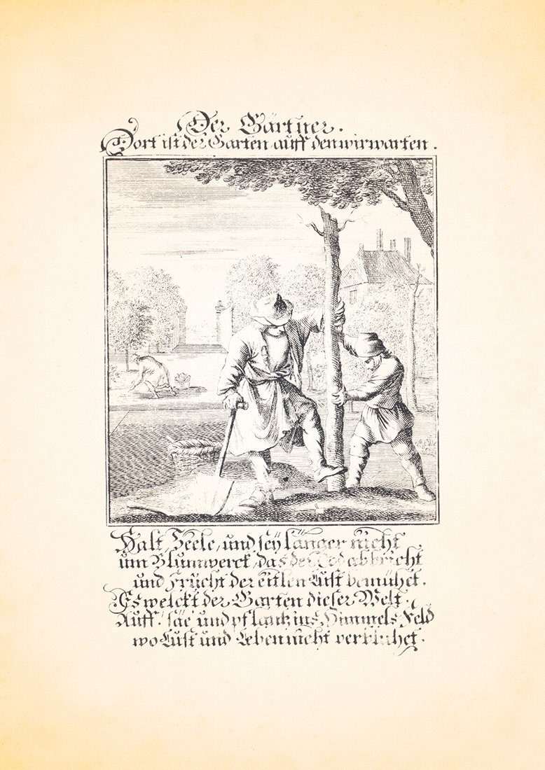 Kunstdruck Der Gärtner Gärtnerei Gartenbau Kupferstich Christoph Weigel
