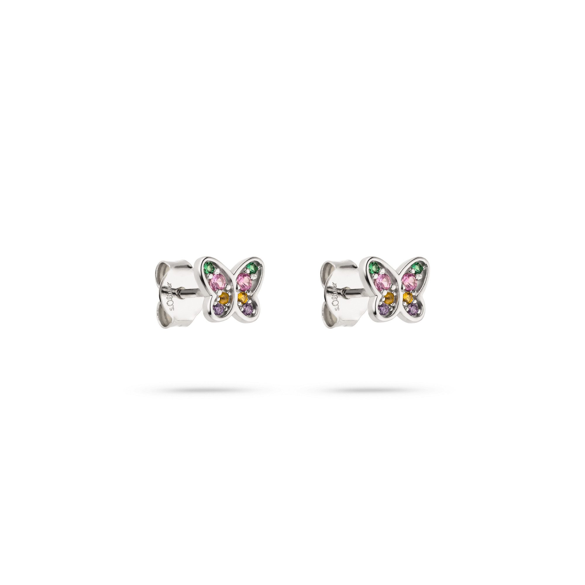 s.Oliver Paar Ohrstecker Butterfly, Schmetterling-Design, mit Zirkonia (synth)