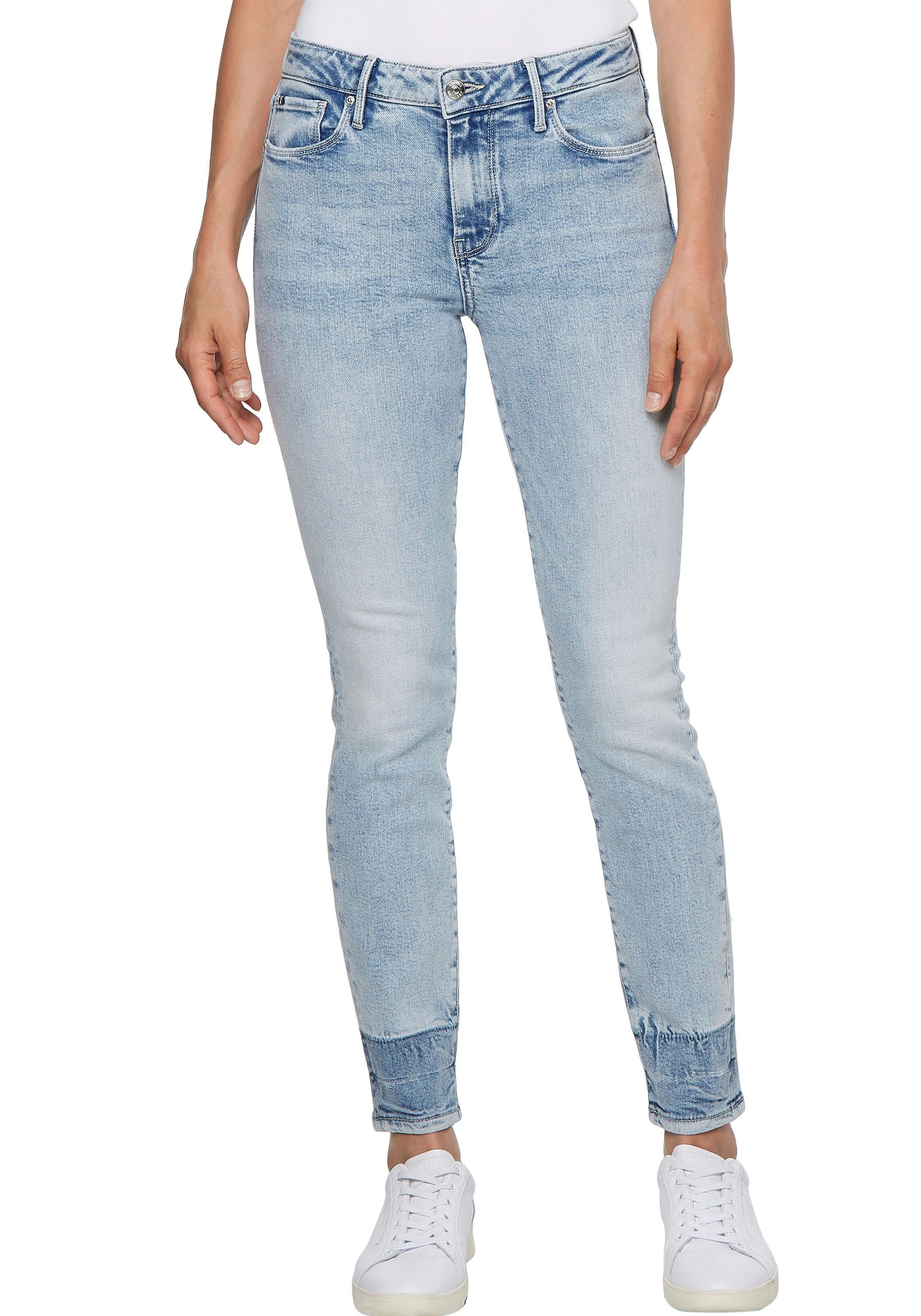 Tommy Hilfiger Skinny-fit-Jeans COMO SKINNY RW A FYN mit kontrastfarbenen  Beinabschluss