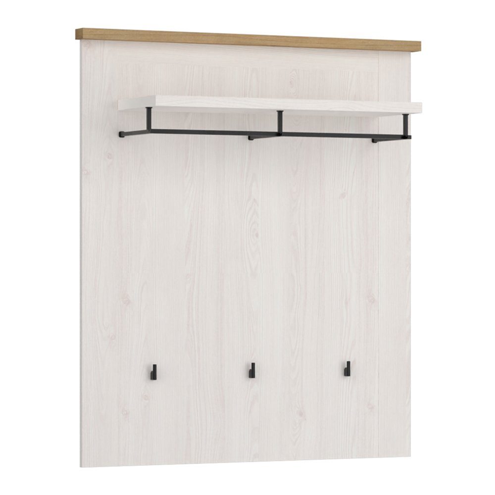 Lomadox Garderoben-Set COSLADA-129, (Spar-Set, 2-St), Sibiu Larche Nb. weiß, Eiche Nb., Landhausstil, 2-teilig