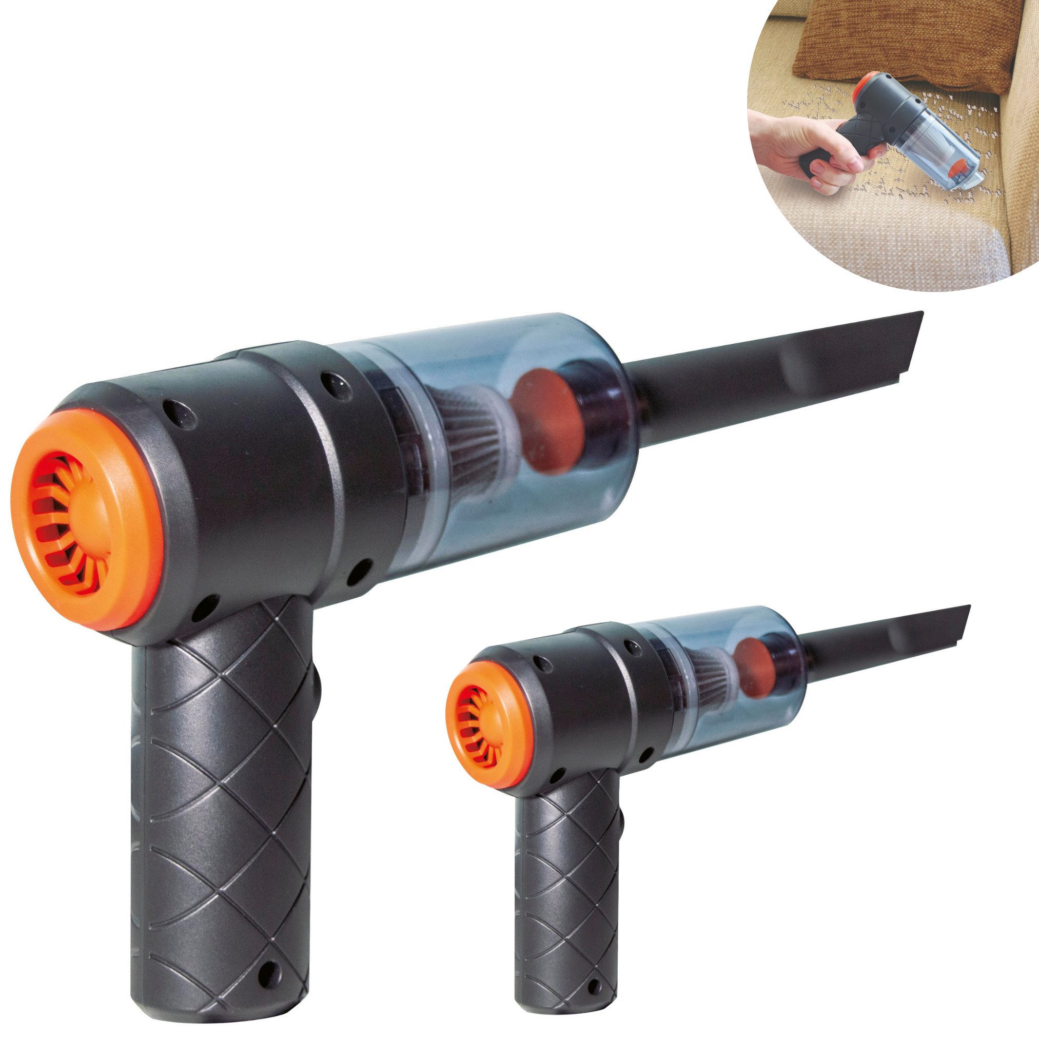 Starlyf Akku-Handstaubsauger Mini Vacuum Cleaner, 45,00 W, beutellos, 2in1 Staubsauger mit Gebläse ideal für Auto & Computer, 1200 mAh