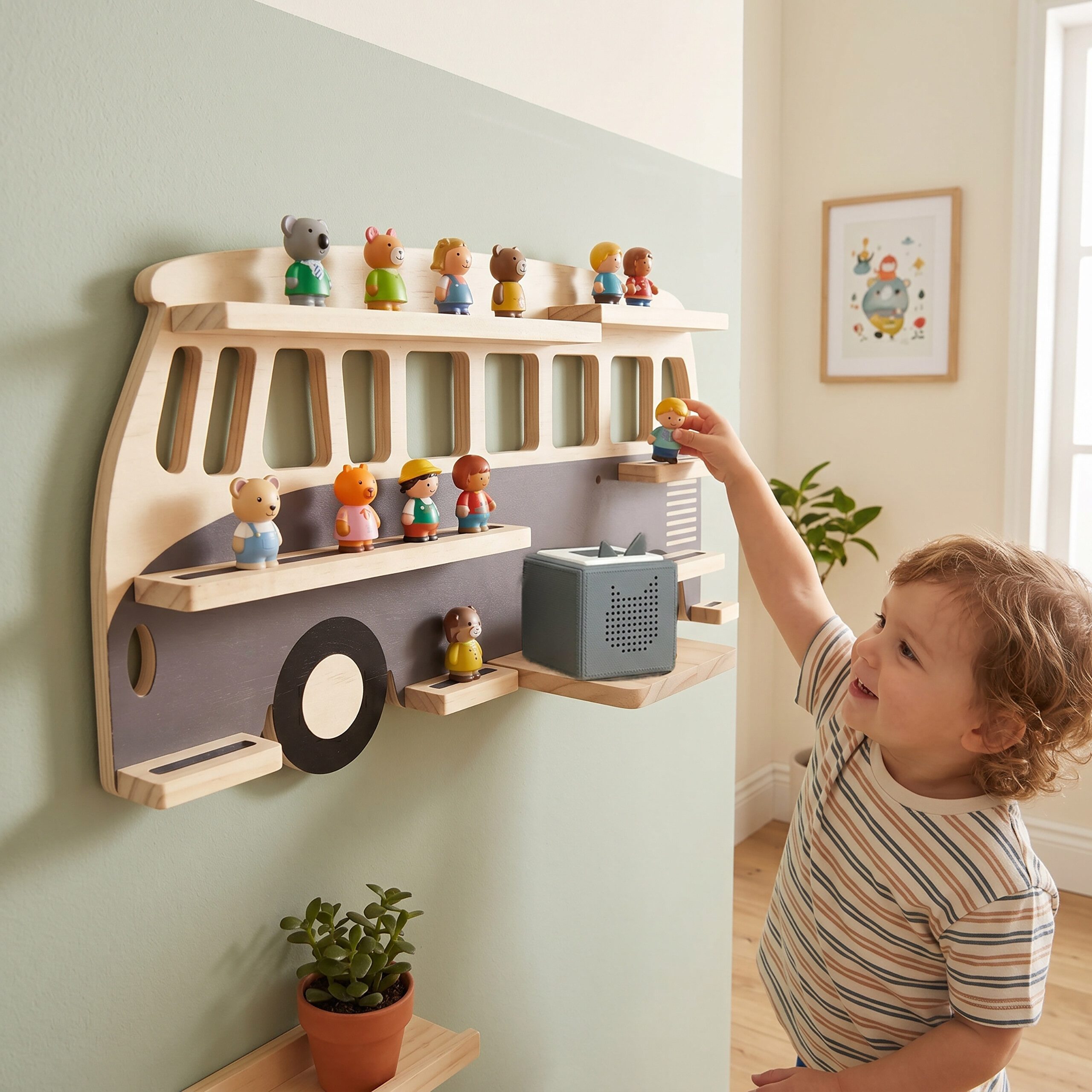 relaxdays Kinderregal Toniebox Regal Bus, 1-tlg. – Bild 2 von 5