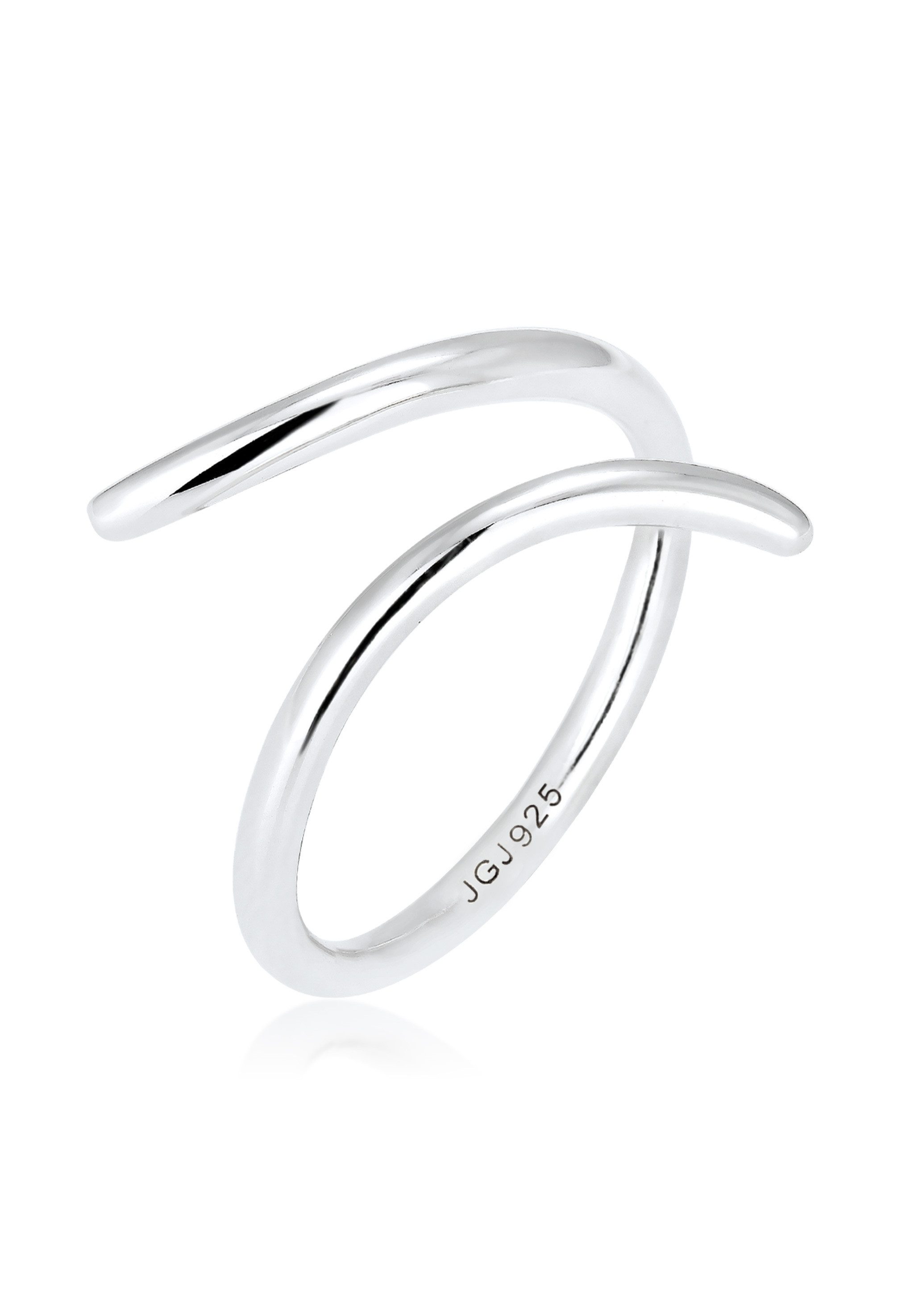 Elli Fingerring Wickelring offen verstellbar Statement 925 Silber, Geo