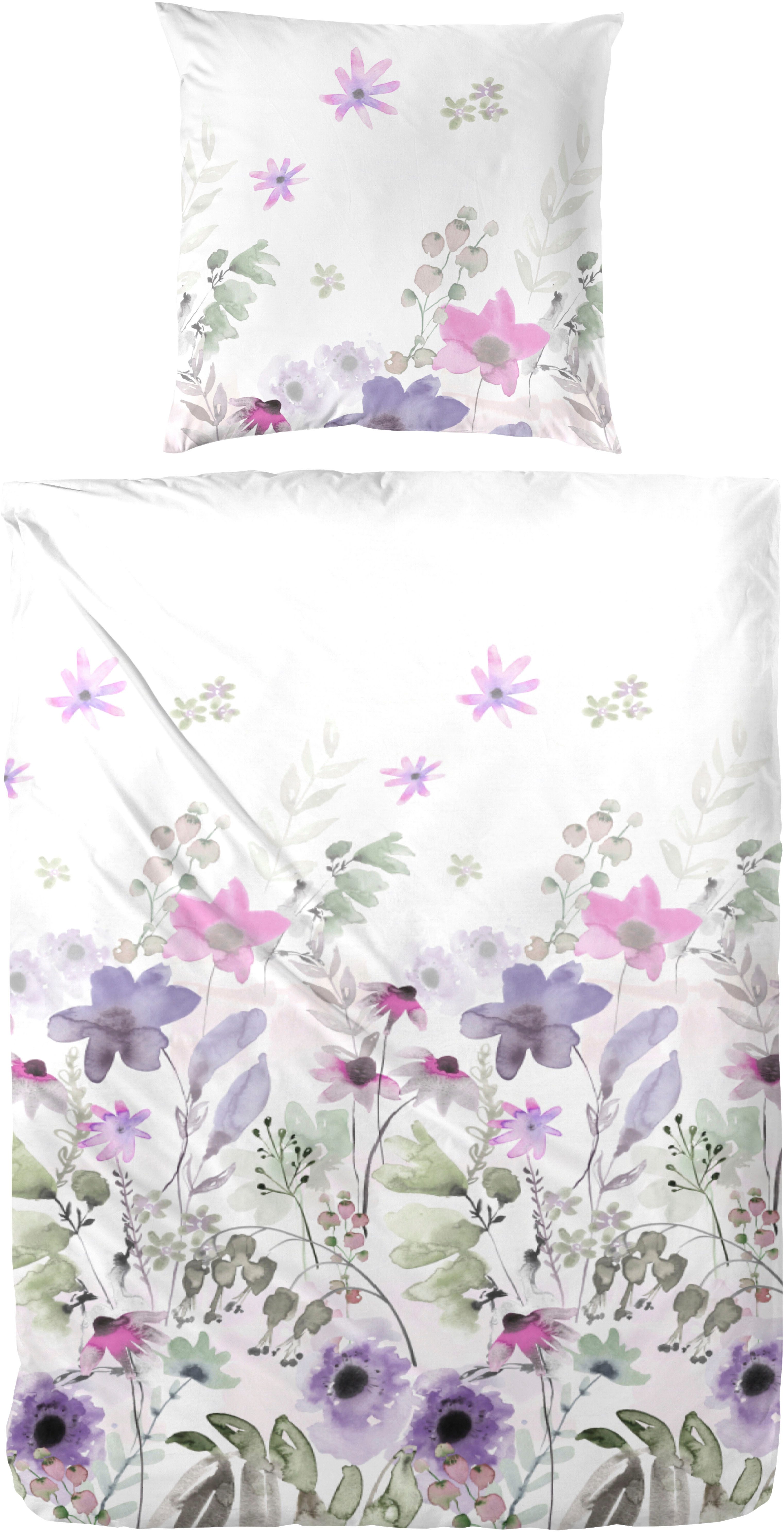 Primera Bettwäsche "Mako-Satin-Bettwäsche Alpine Garden" 1 Stk. tlg. mit ku günstig online kaufen