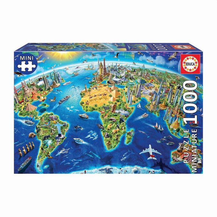 Carletto Puzzle Educa - Wahrzeichen 1000 Teile Miniature Puzzle Puzzleteile