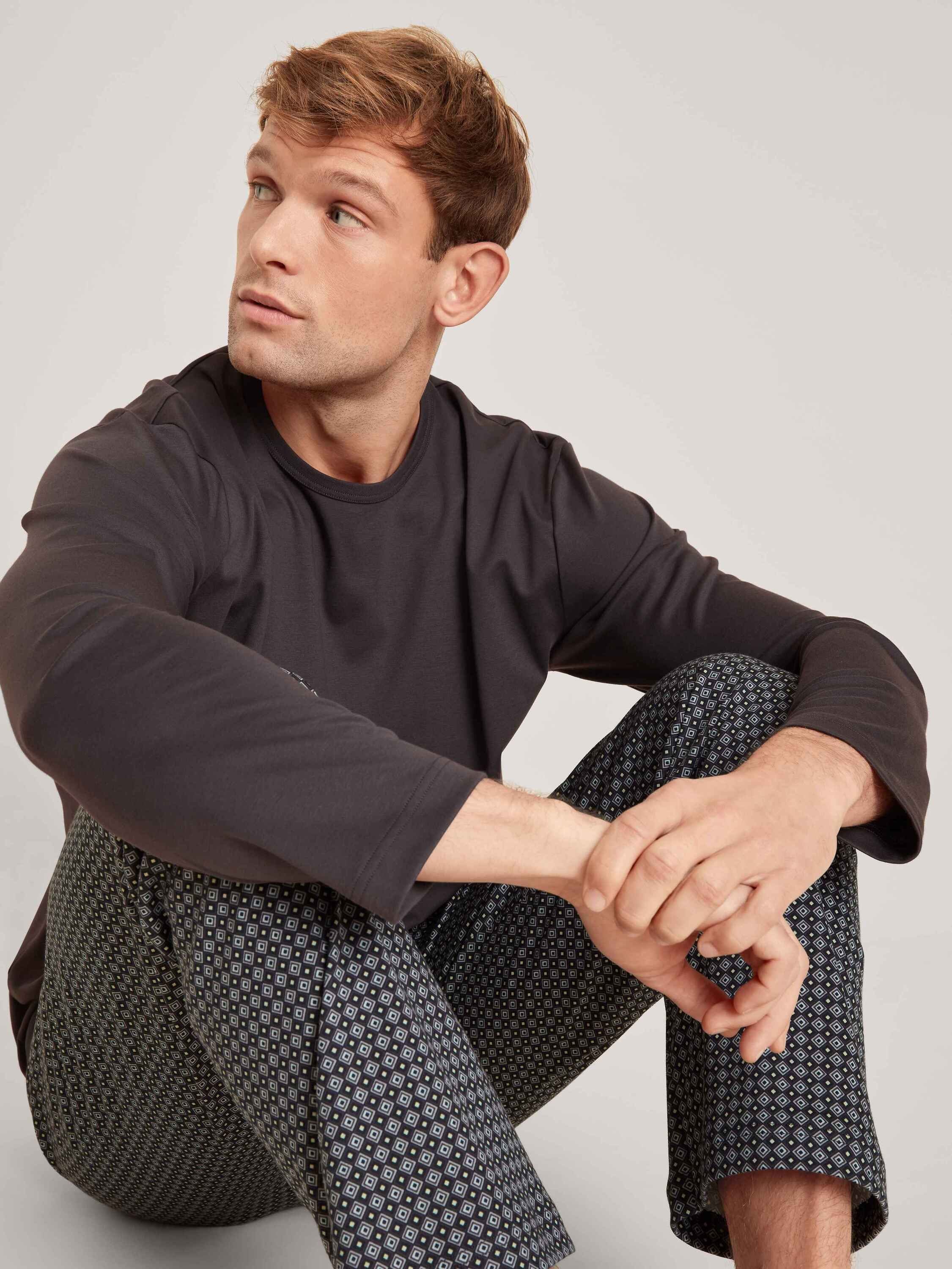 CALIDA Pyjama Pyjama, lang (2 tlg) shale grey