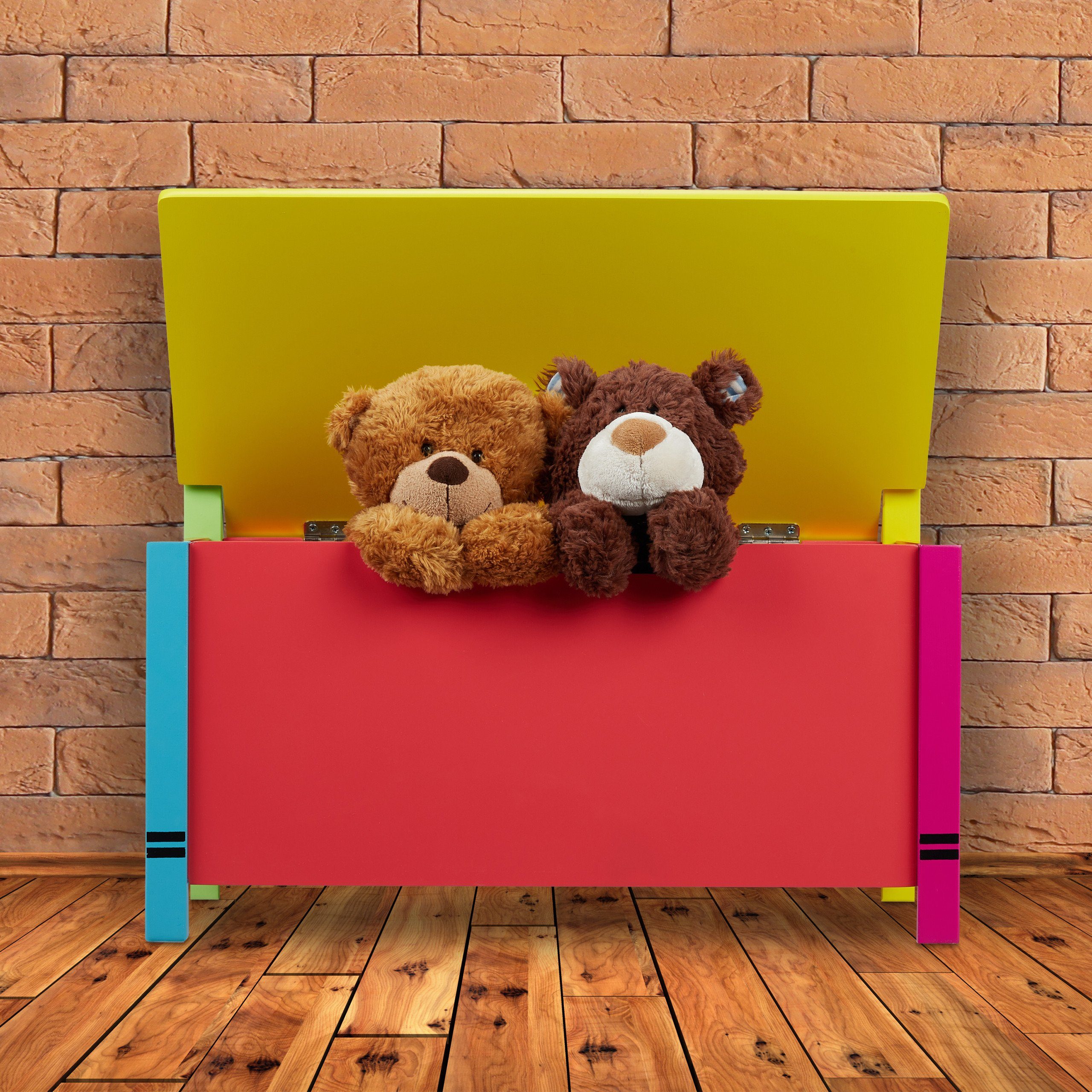 relaxdays Truhenbank Kindersitzbank mit Stauraum (2-in-1-Spielzeugtruhe und Kinderbank, 1-St)