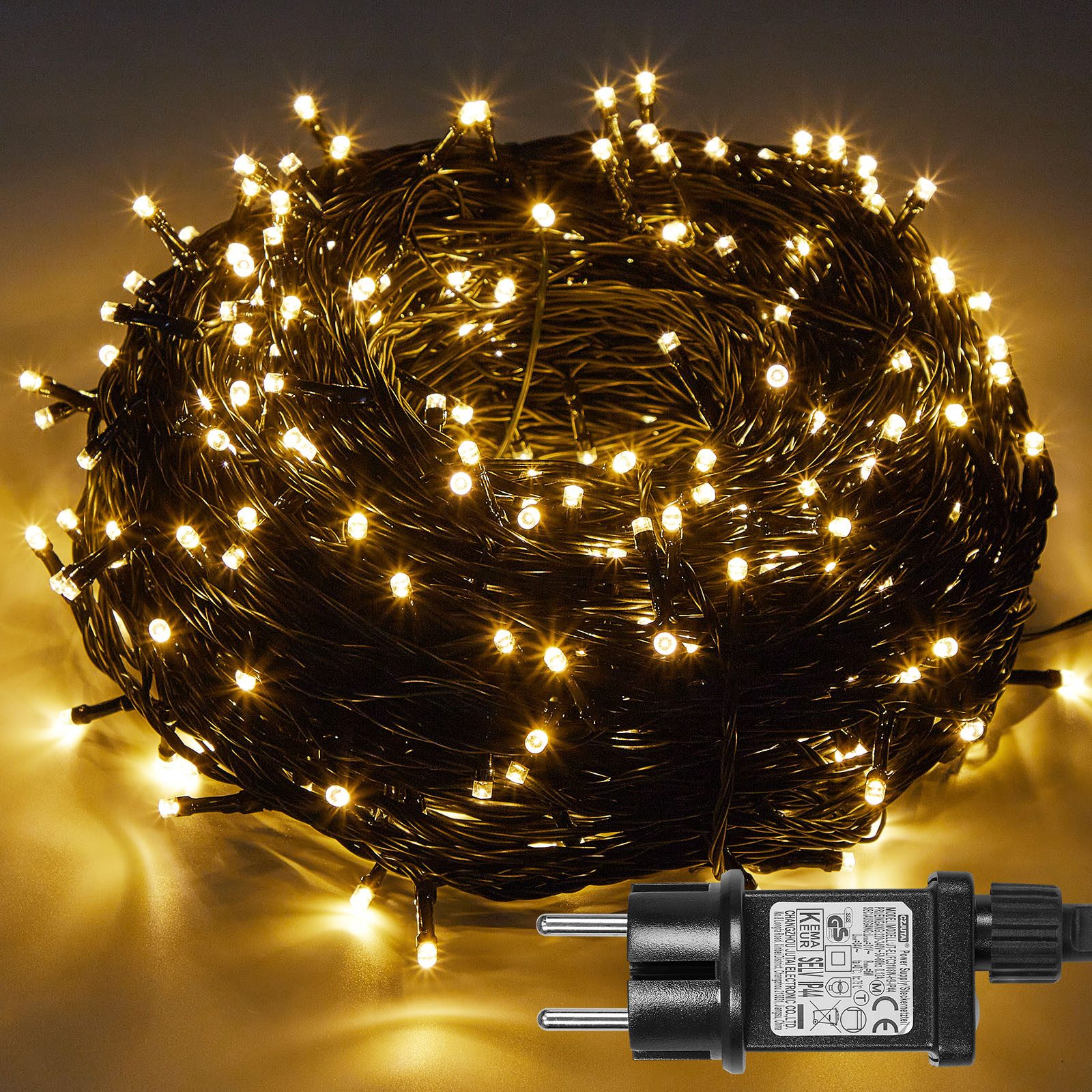 SERBASIC Lichterkette 8 Modi LED Lichterkette mit Fernbedienung für Garten Weihnachten, 5-100M, Timer Speicherfunktion, Grünes Kabel, mit USB/EU Stecker