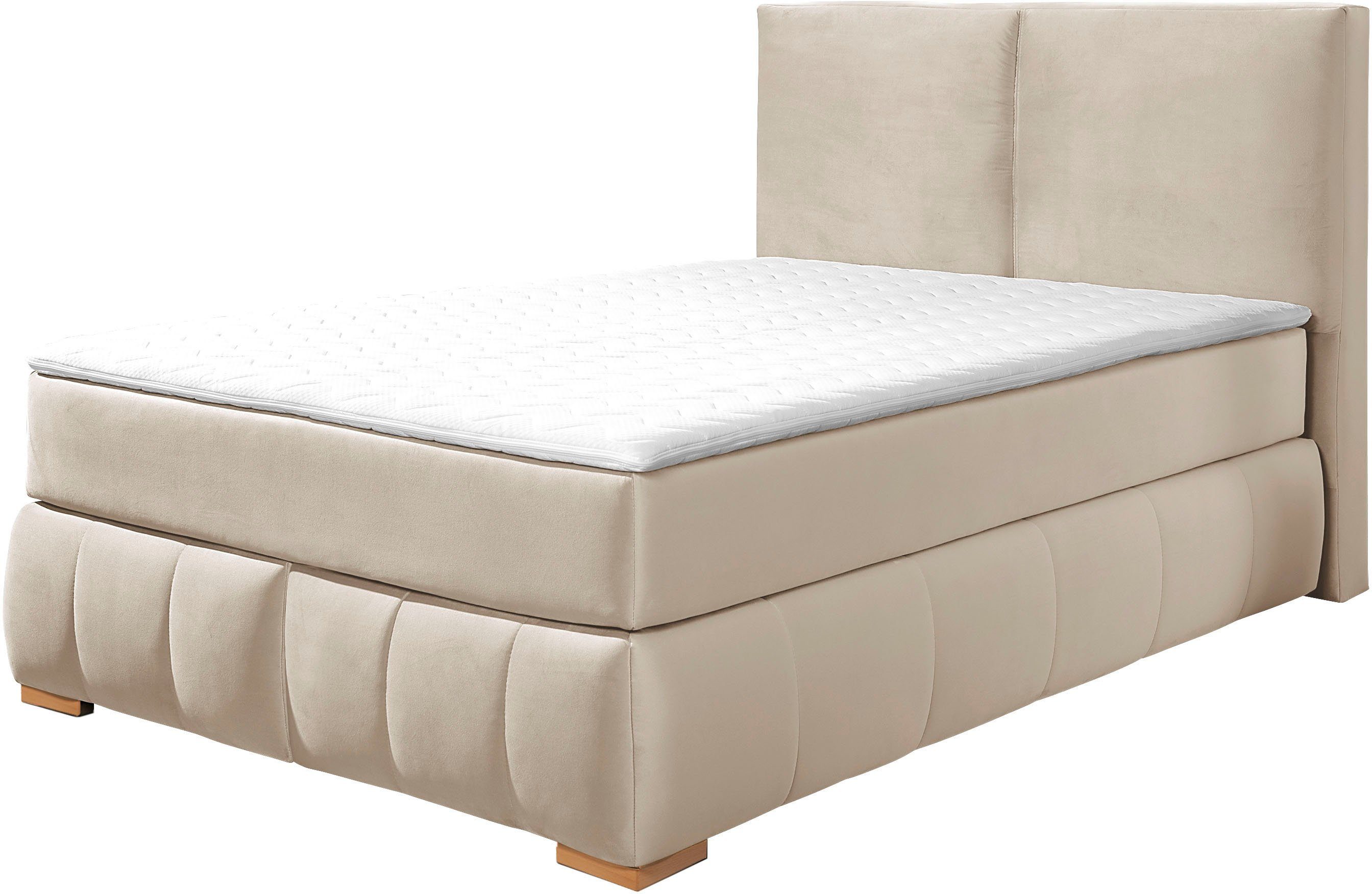 Home affaire Boxspringbett Wehma, inkl. Topper in 3 verschiedenen Matratzen, auch in Samtstoff