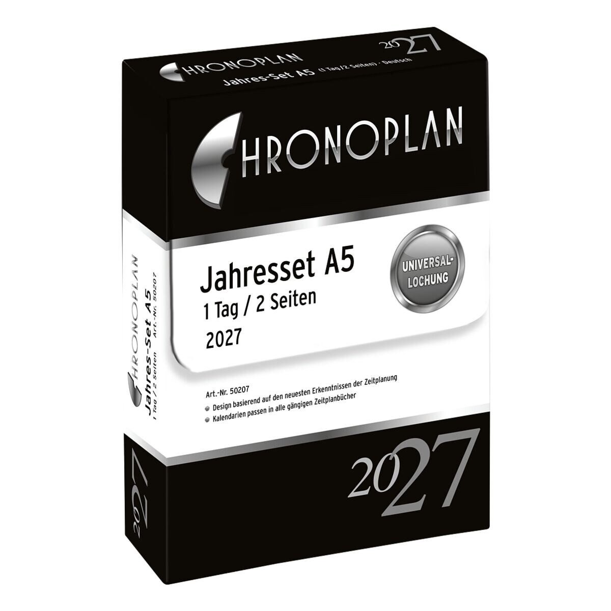 Avery Zweckform Terminplaner Chronoplan Jahresset 2027, Kalendereinlage, 1 Tag = 2 Seiten
