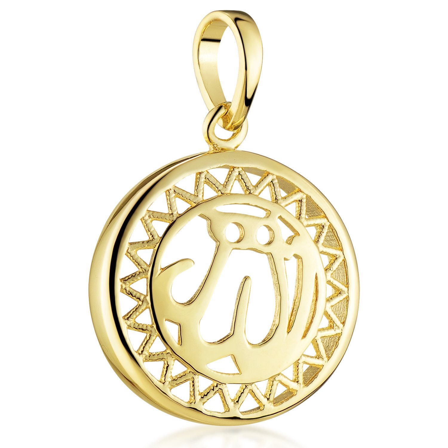 Materia Runder Anhänger Gold Schriftzug Allah günstig online kaufen
