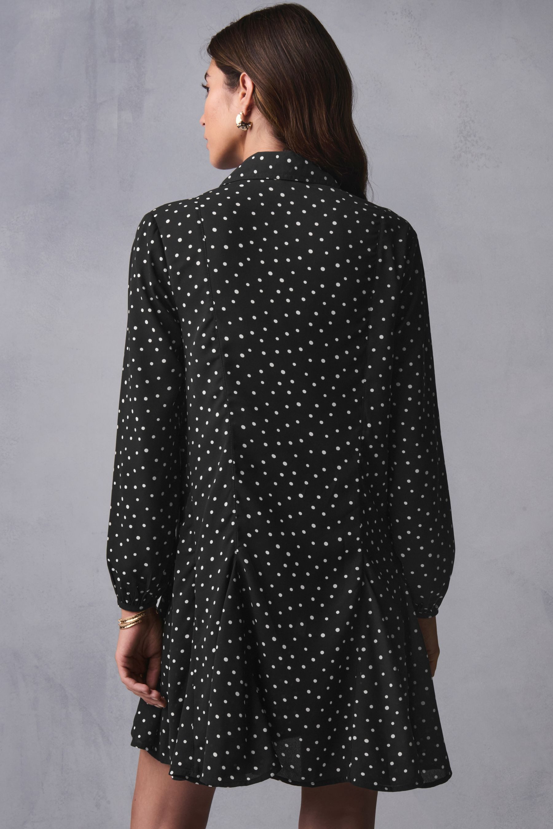 Next Minikleid Langärmeliges Minikleid mit Bindeschleife günstig online kaufen