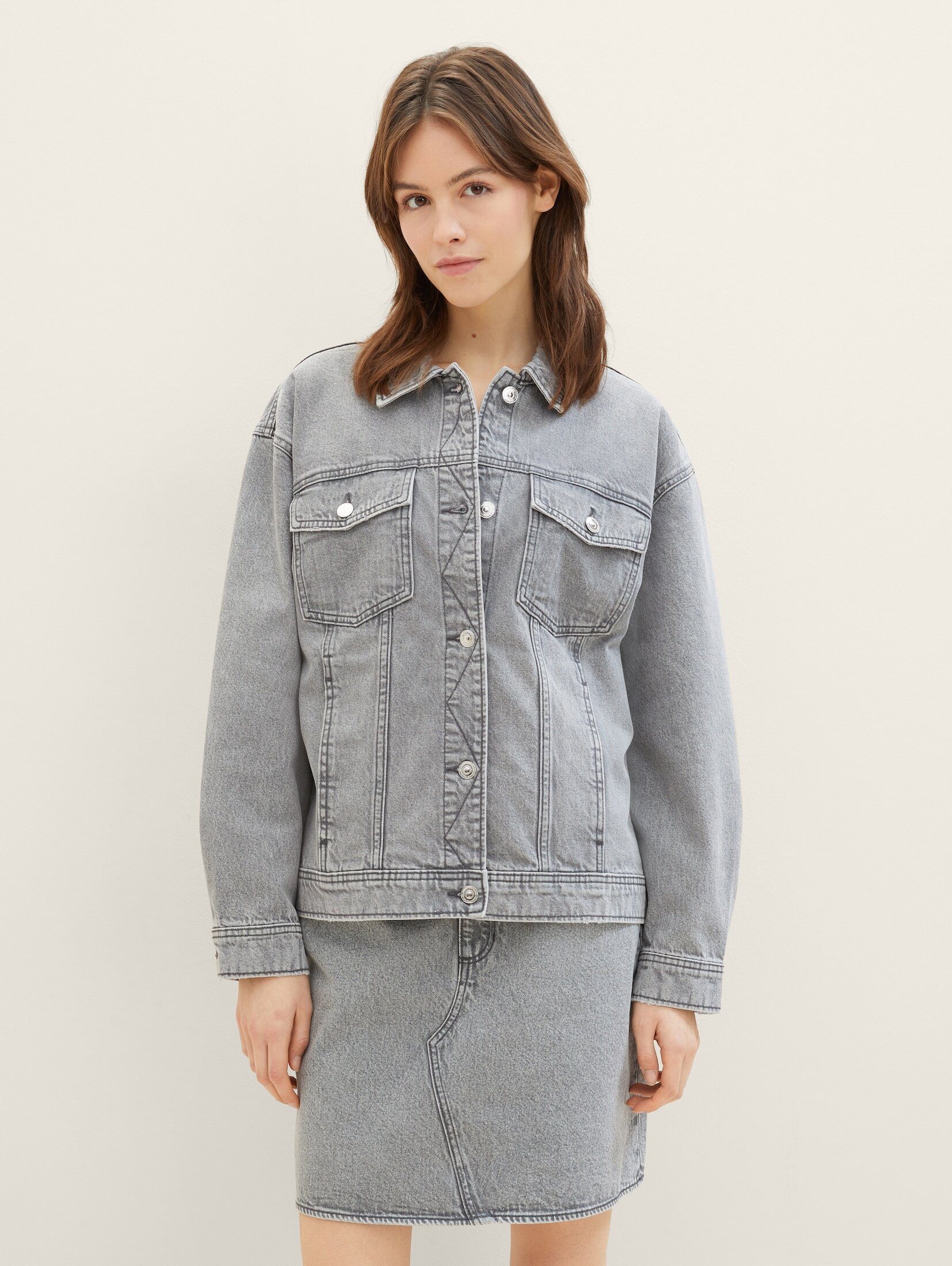 TOM TAILOR Denim Jeansjacke Oversized Jeansjacke mit recycelter Baumwolle